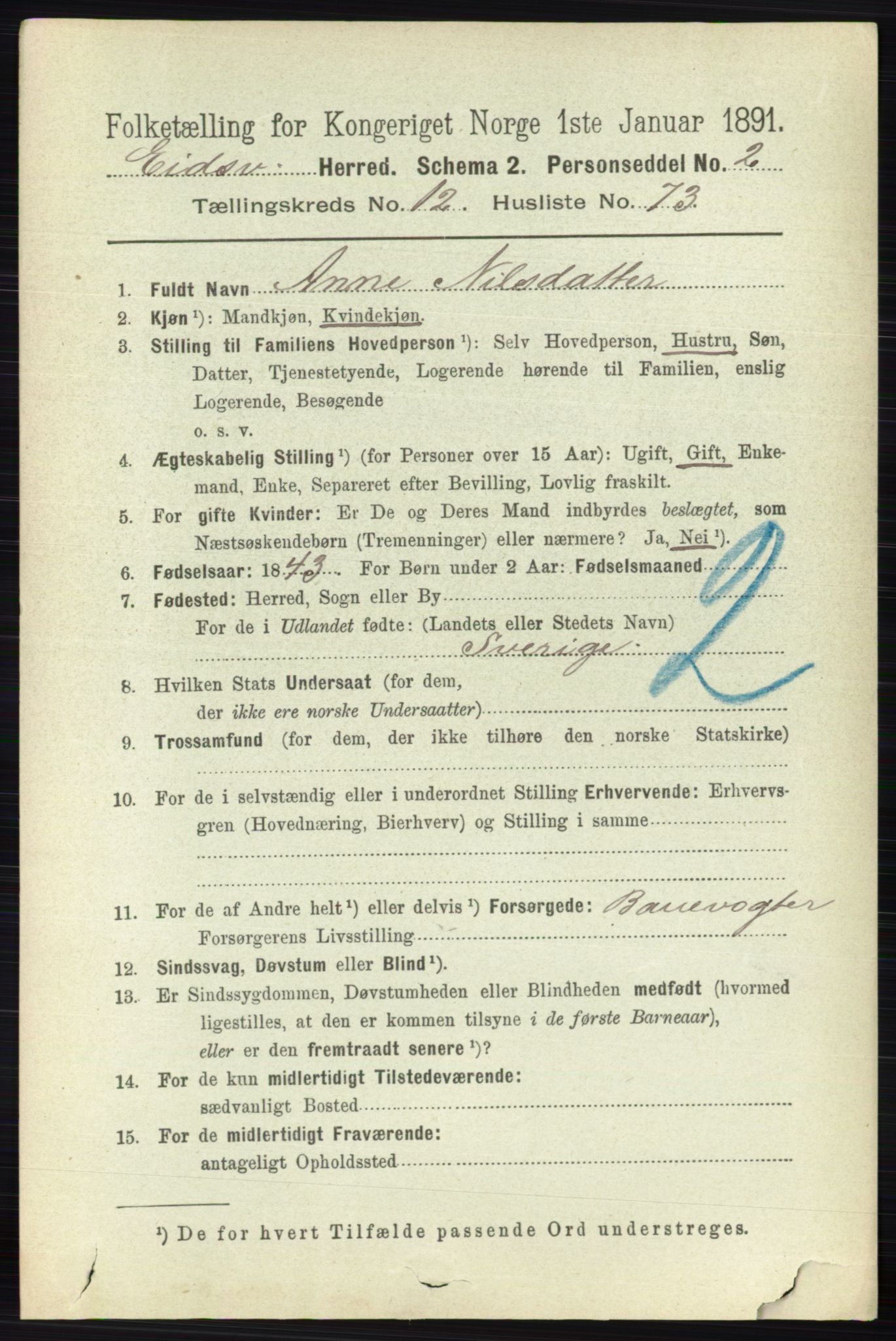 RA, 1891 census for 0237 Eidsvoll, 1891, p. 8936