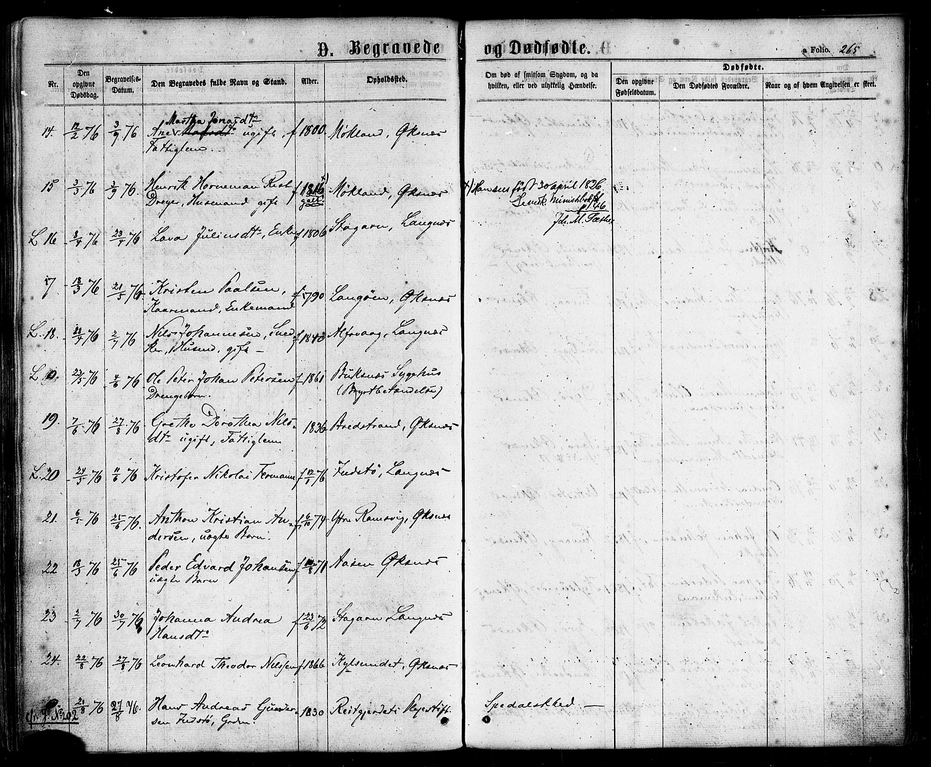 Ministerialprotokoller, klokkerbøker og fødselsregistre - Nordland, SAT/A-1459/893/L1334: Parish register (official) no. 893A07, 1867-1877, p. 265