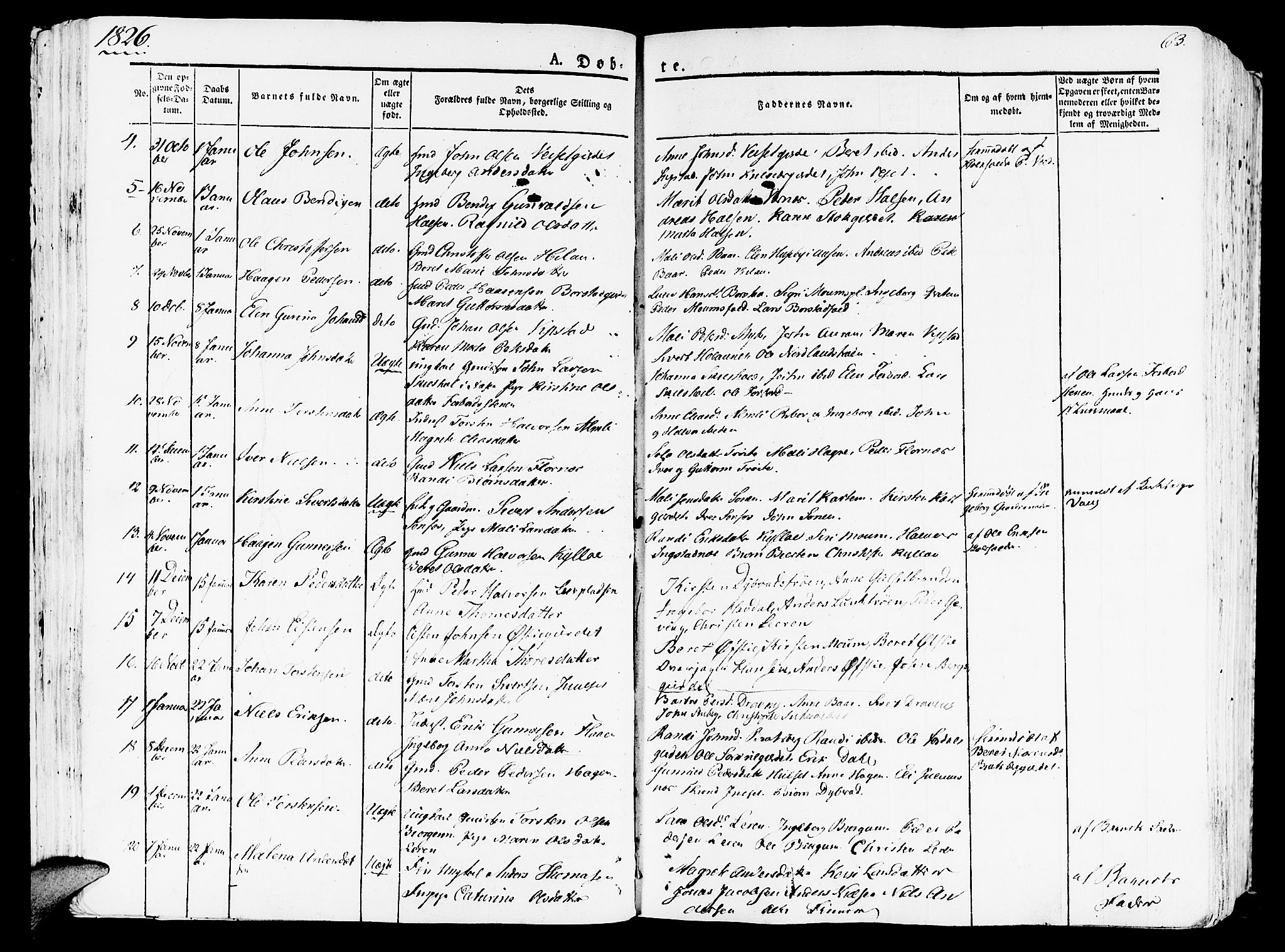 Ministerialprotokoller, klokkerbøker og fødselsregistre - Nord-Trøndelag, SAT/A-1458/709/L0070: Parish register (official) no. 709A10, 1820-1832, p. 63