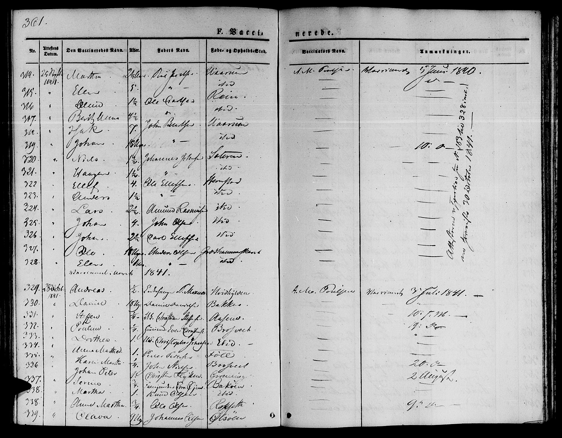 Ministerialprotokoller, klokkerbøker og fødselsregistre - Sør-Trøndelag, SAT/A-1456/646/L0610: Parish register (official) no. 646A08, 1837-1847, p. 361