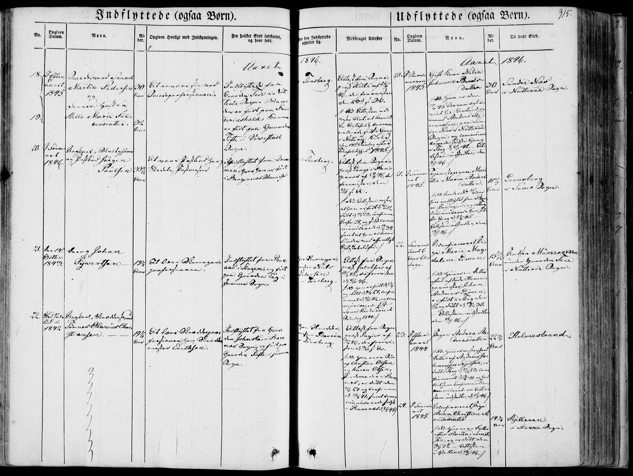 Tønsberg kirkebøker, SAKO/A-330/F/Fa/L0007: Parish register (official) no. I 7, 1845-1854, p. 315