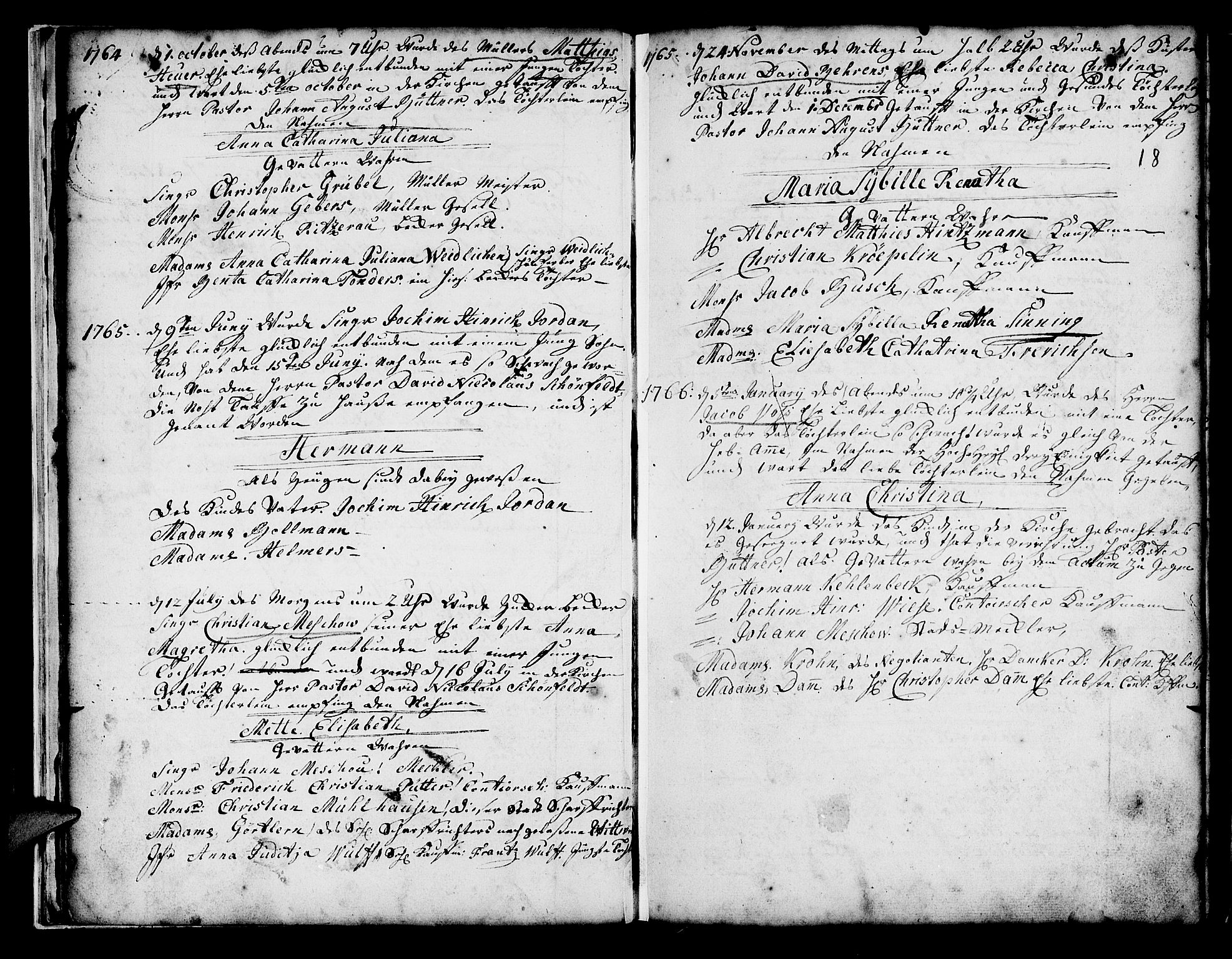 Mariakirken Sokneprestembete, SAB/A-76901/H/Haa/L0001: Parish register (official) no. A 1, 1740-1784, p. 18