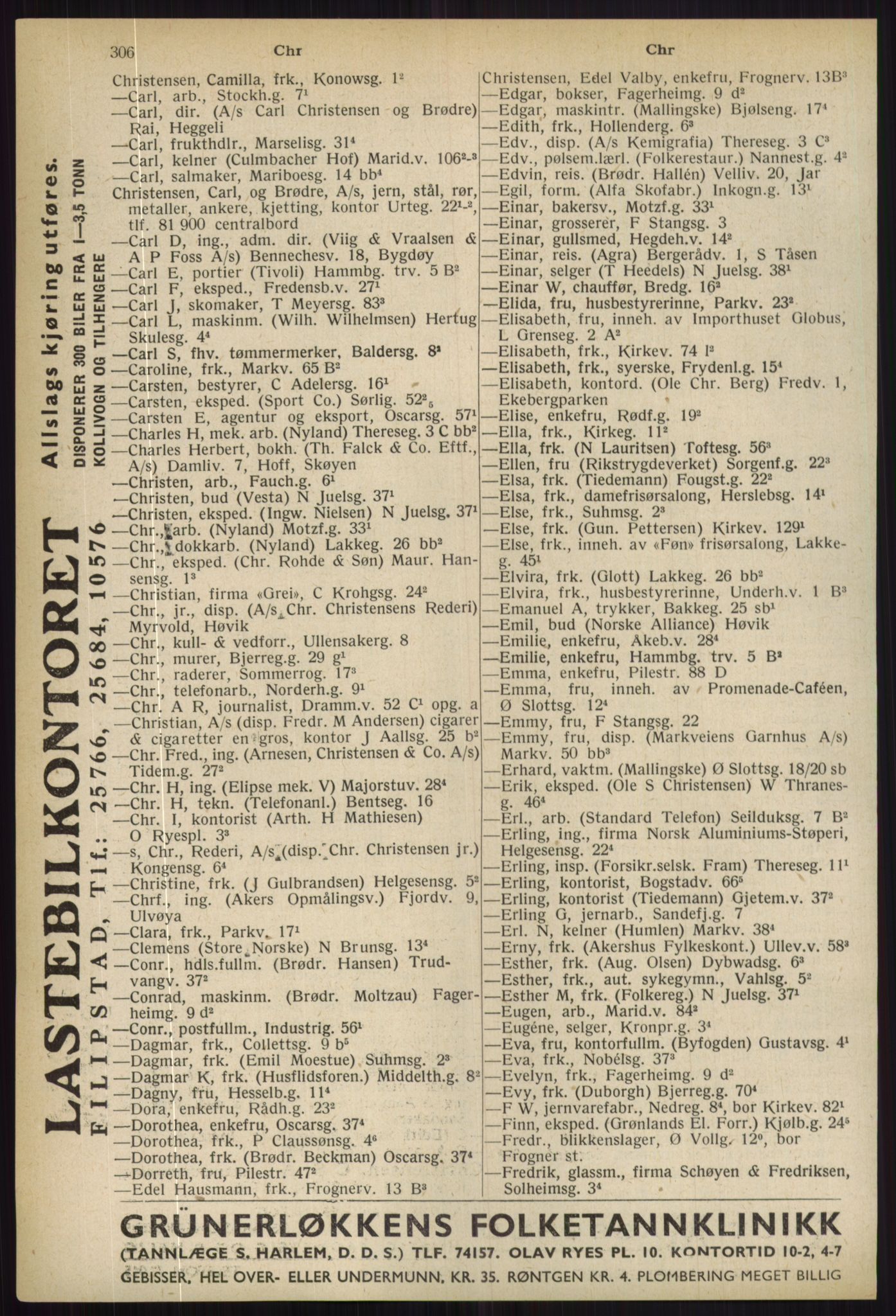 Kristiania/Oslo adressebok, PUBL/-, 1936, p. 306