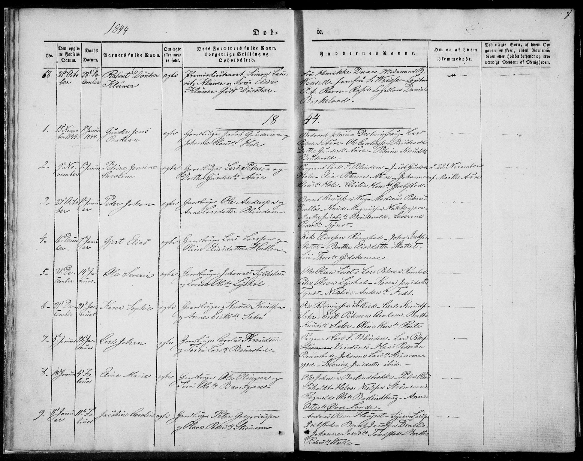 Ministerialprotokoller, klokkerbøker og fødselsregistre - Møre og Romsdal, AV/SAT-A-1454/522/L0312: Parish register (official) no. 522A07, 1843-1851, p. 8