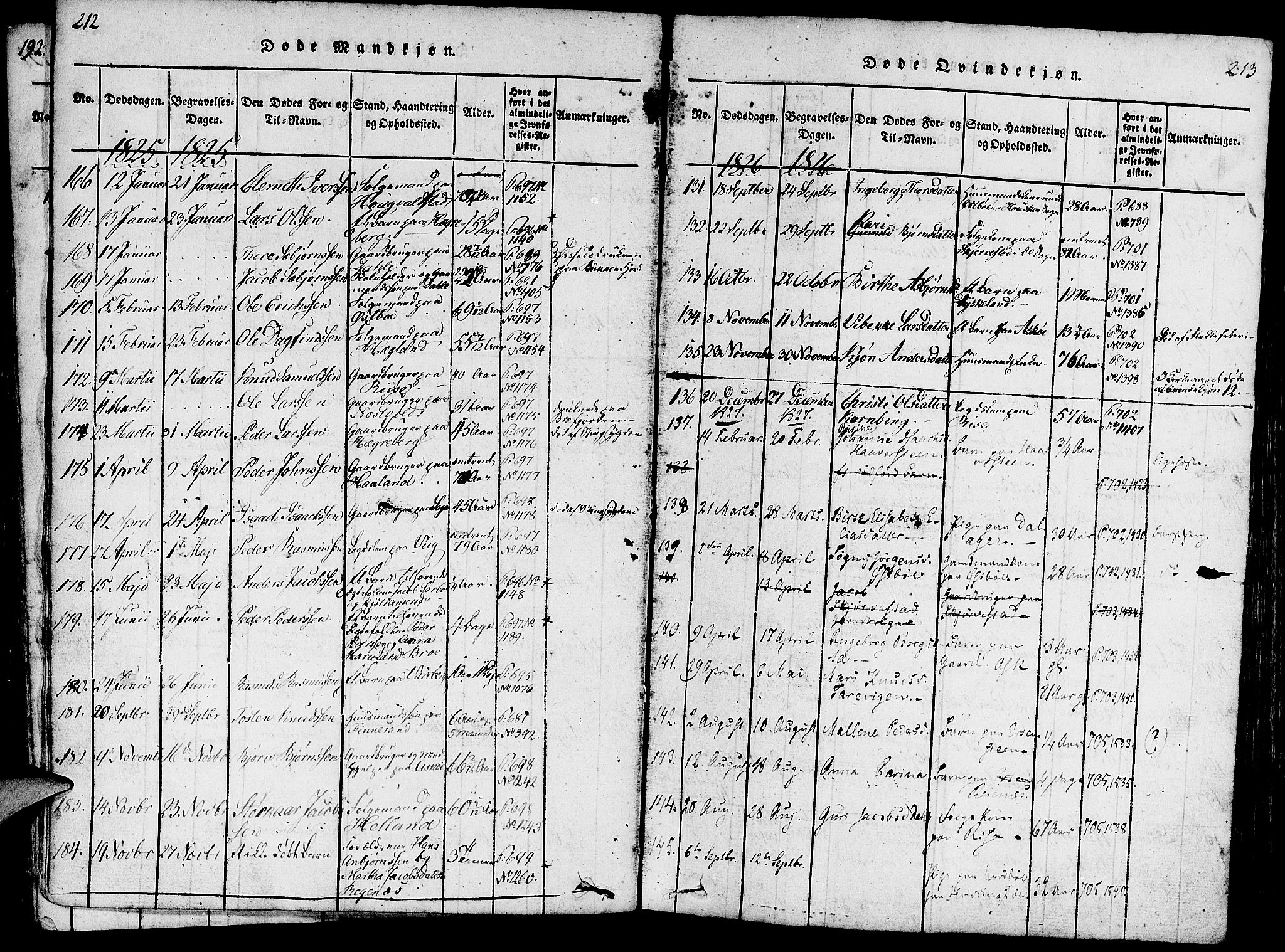 Rennesøy sokneprestkontor, SAST/A -101827/H/Ha/Haa/L0004: Parish register (official) no. A 4, 1816-1837, p. 212-213