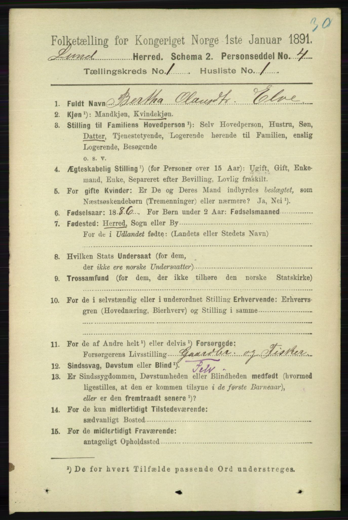 RA, 1891 census for 1112 Lund, 1891, p. 59