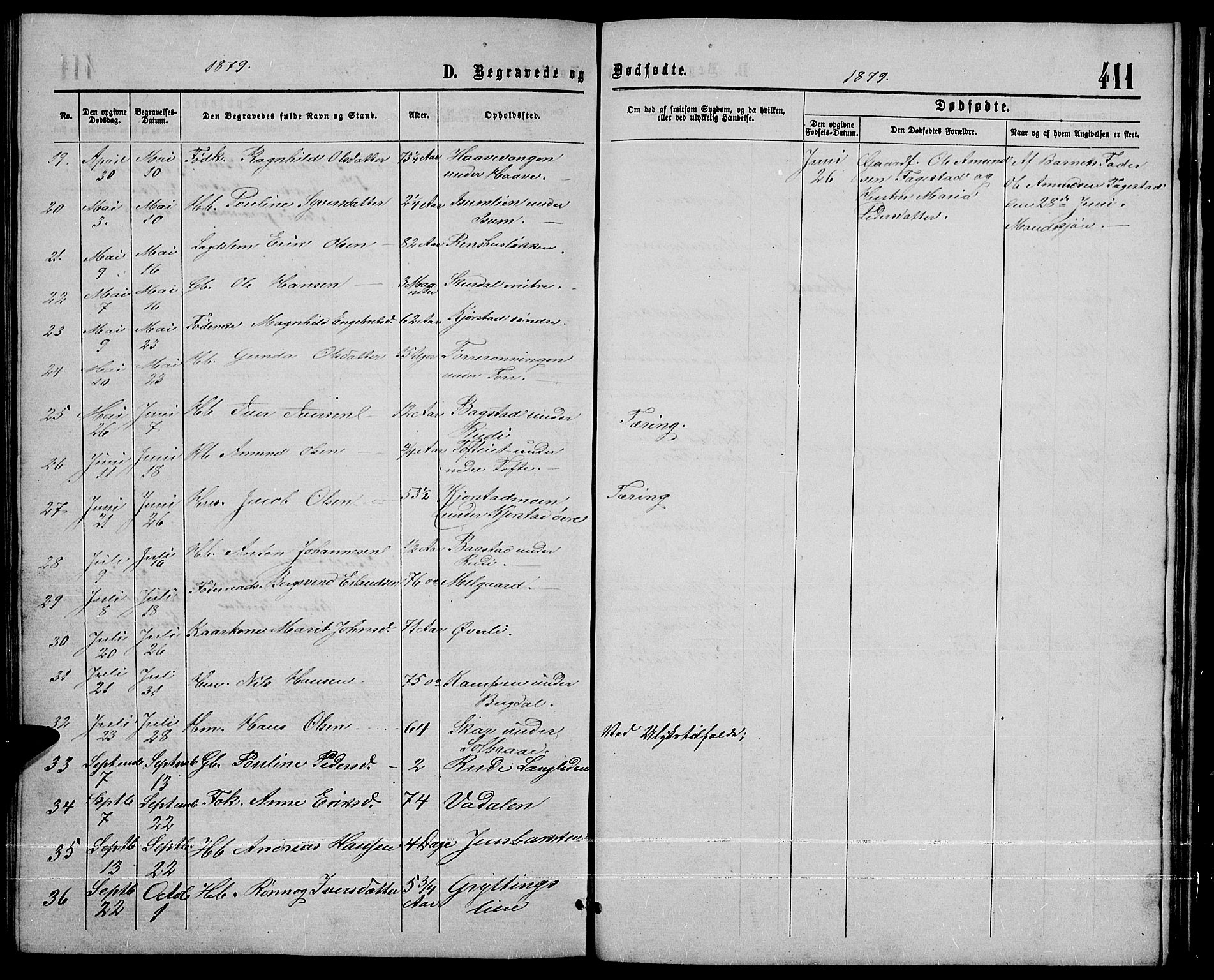 Sør-Fron prestekontor, AV/SAH-PREST-010/H/Ha/Hab/L0002: Parish register (copy) no. 2, 1864-1883, p. 411