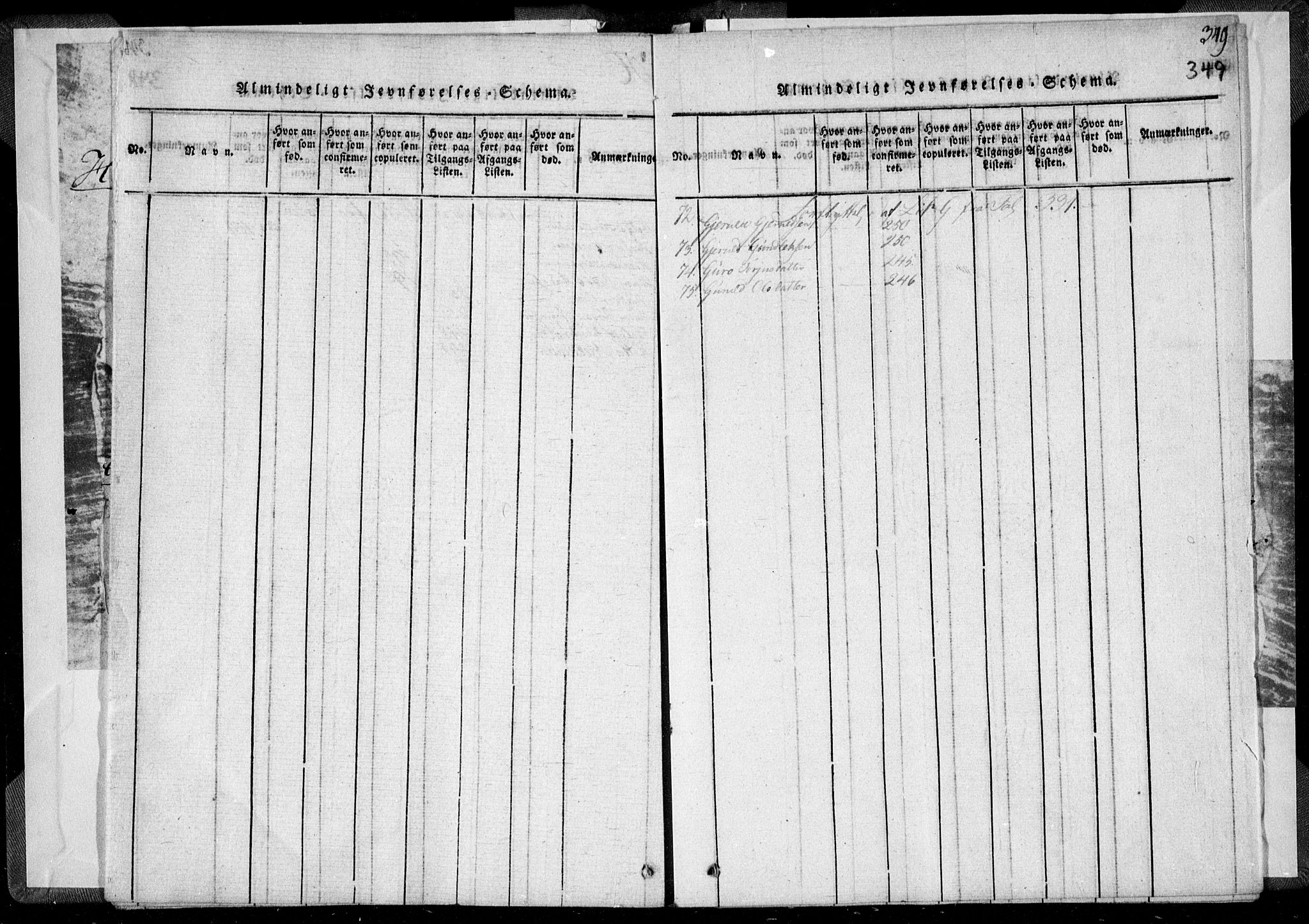 Holt sokneprestkontor, AV/SAK-1111-0021/F/Fa/L0005: Parish register (official) no. A 5, 1813-1821, p. 349