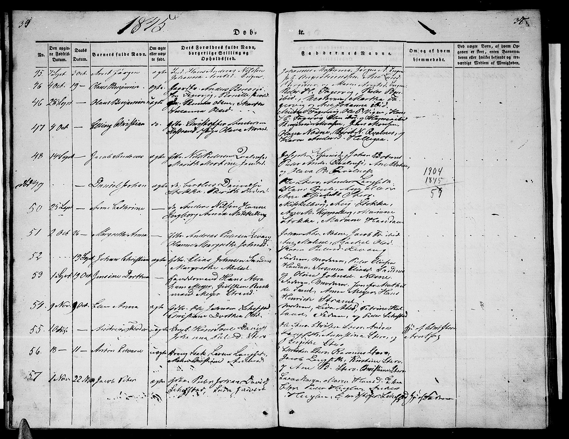 Ministerialprotokoller, klokkerbøker og fødselsregistre - Nordland, AV/SAT-A-1459/838/L0555: Parish register (copy) no. 838C02, 1842-1861, p. 34-35