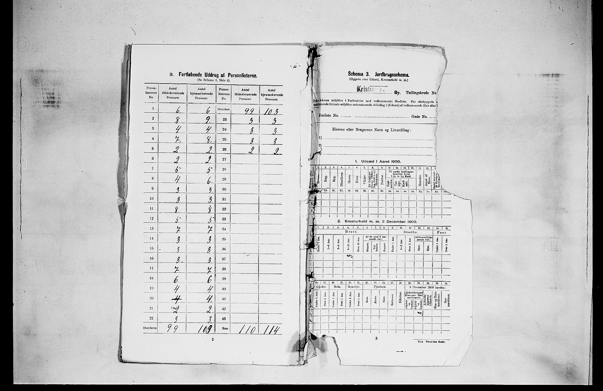 SAO, 1900 census for Kristiania, 1900, p. 26664