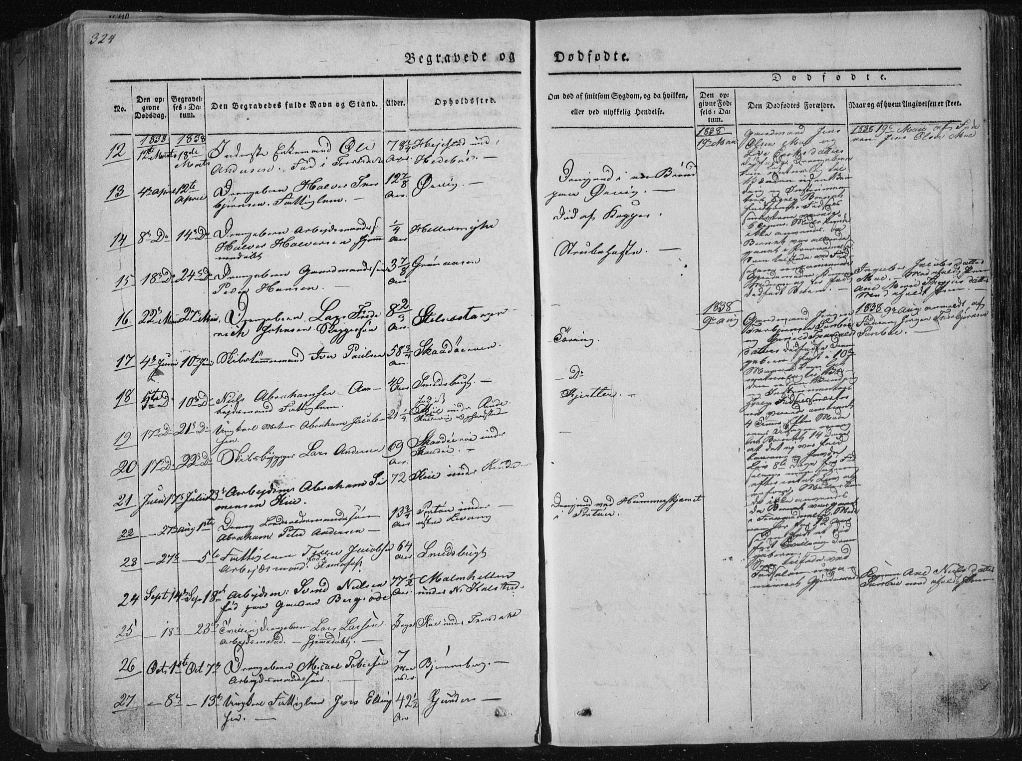 Sannidal kirkebøker, AV/SAKO-A-296/F/Fa/L0006: Parish register (official) no. 6, 1831-1847, p. 324