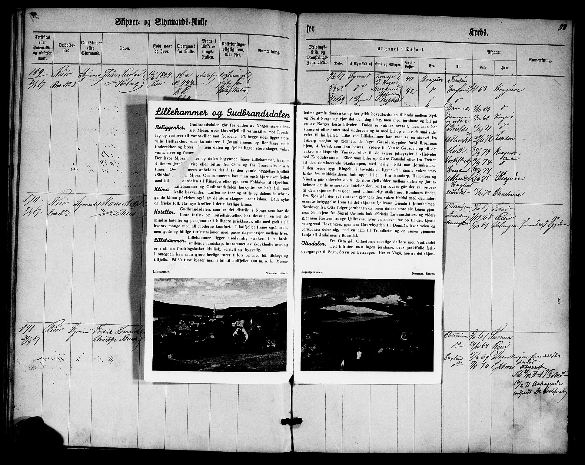 Risør mønstringskrets, SAK/2031-0010/F/Fc/L0001: Skipper- og styrmannsrulle nr 1-188 med register, D-3, 1860-1868, p. 72