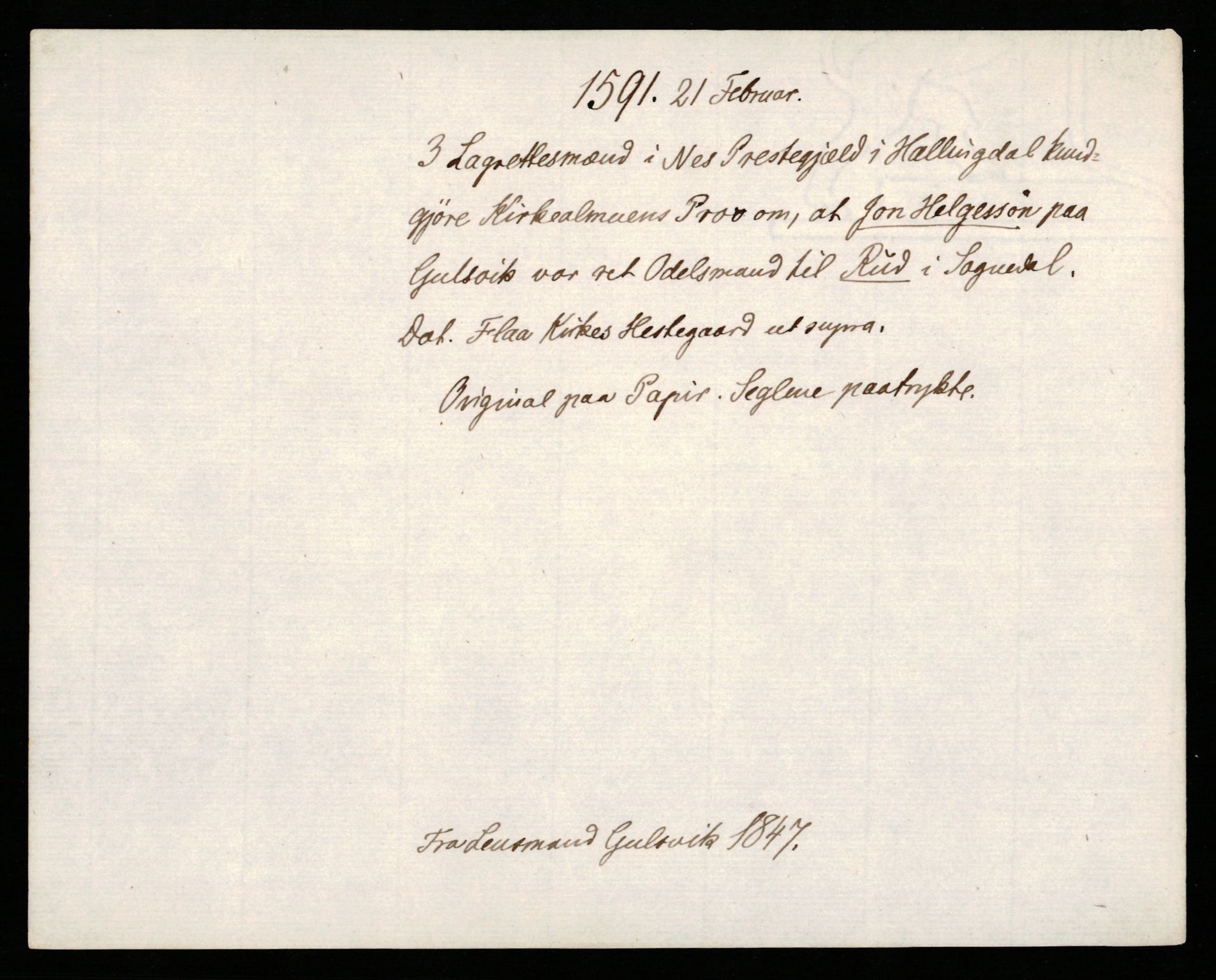 Riksarkivets diplomsamling, AV/RA-EA-5965/F35/F35b/L0003: Riksarkivets diplomer, seddelregister, 1583-1592, p. 531