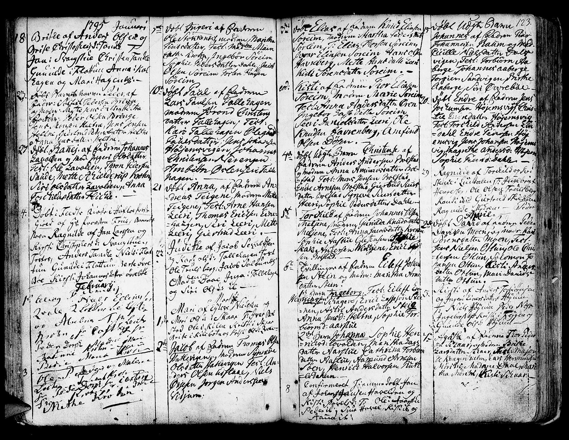 Luster sokneprestembete, SAB/A-81101/H/Haa/Haaa/L0001: Parish register (official) no. A 1, 1731-1803, p. 123