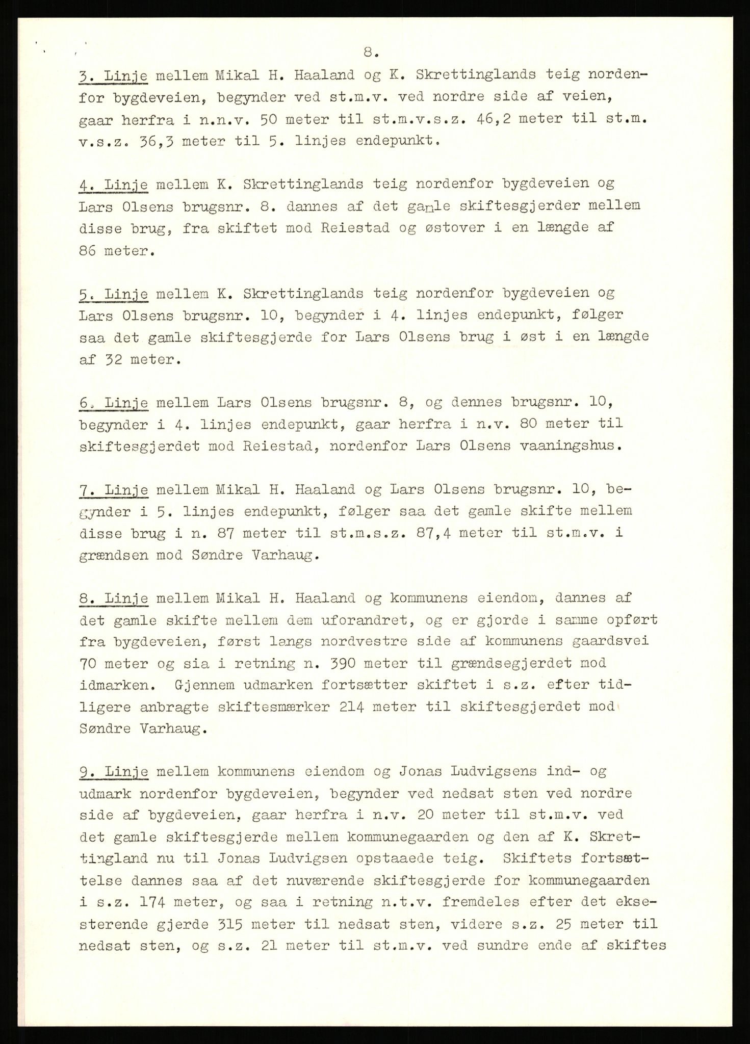 Statsarkivet i Stavanger, AV/SAST-A-101971/03/Y/Yj/L0087: Avskrifter sortert etter gårdsnavn: Tjemsland nordre - Todhammer, 1750-1930, p. 30