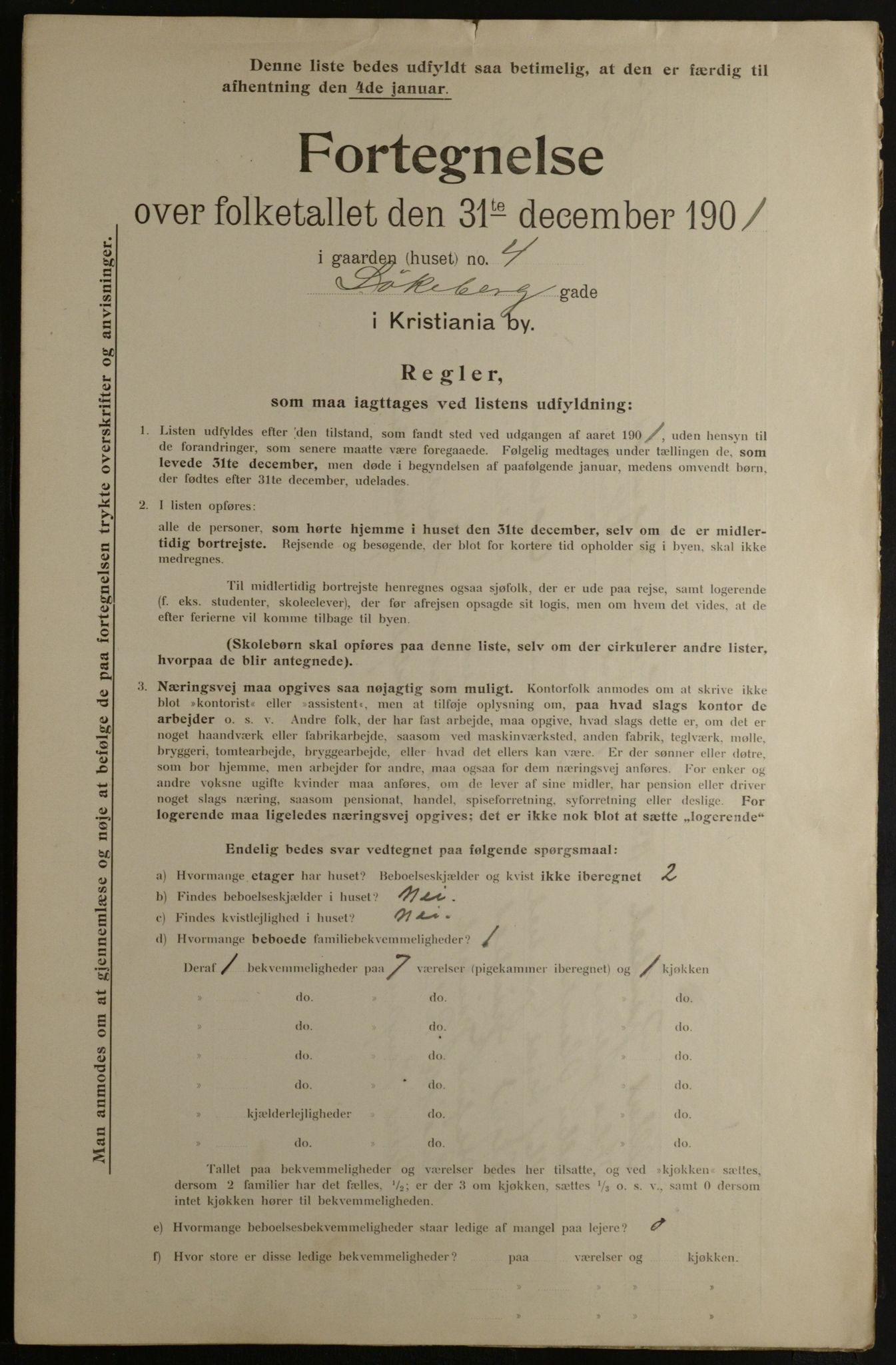 OBA, Municipal Census 1901 for Kristiania, 1901, p. 9068
