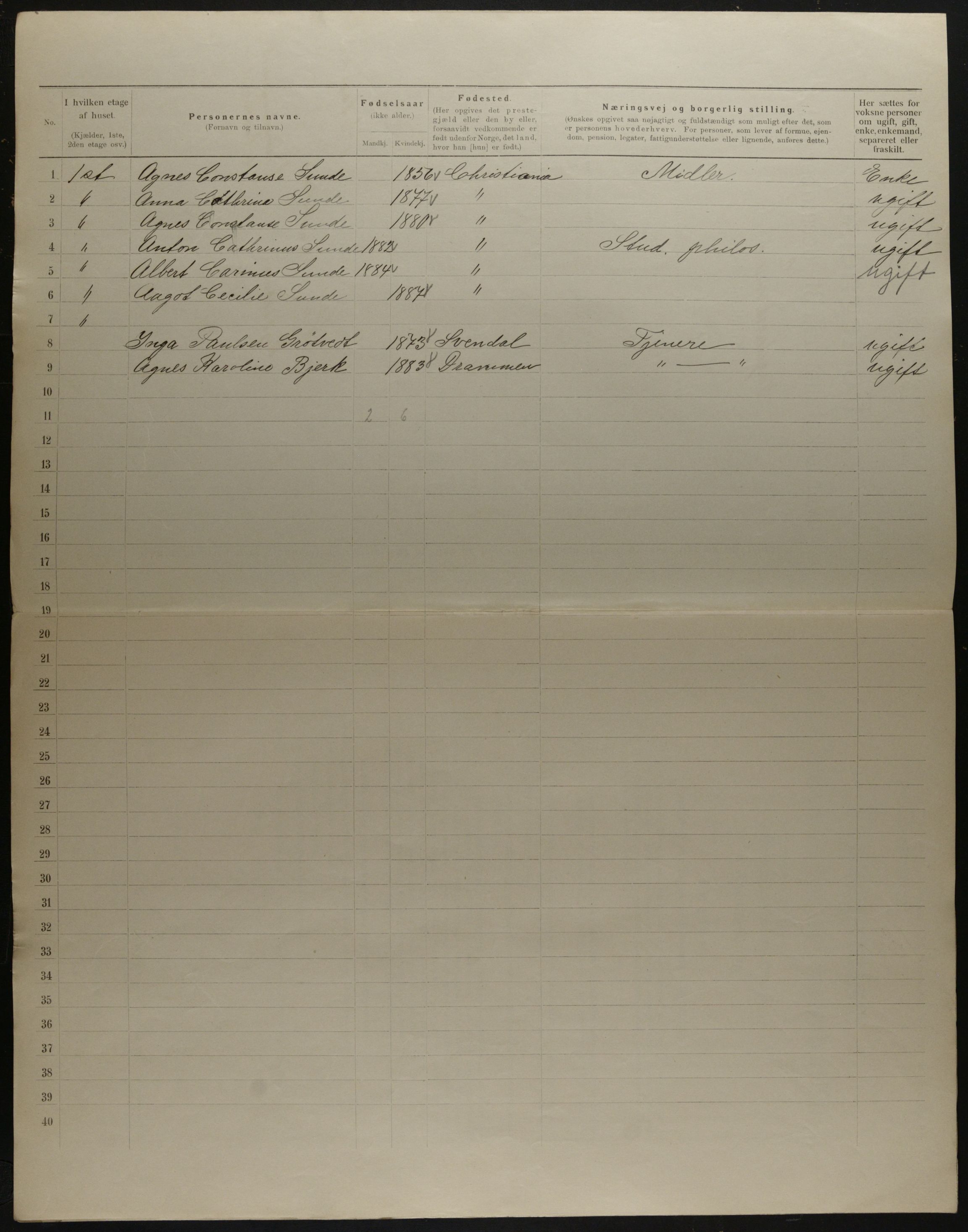 OBA, Municipal Census 1901 for Kristiania, 1901, p. 19522