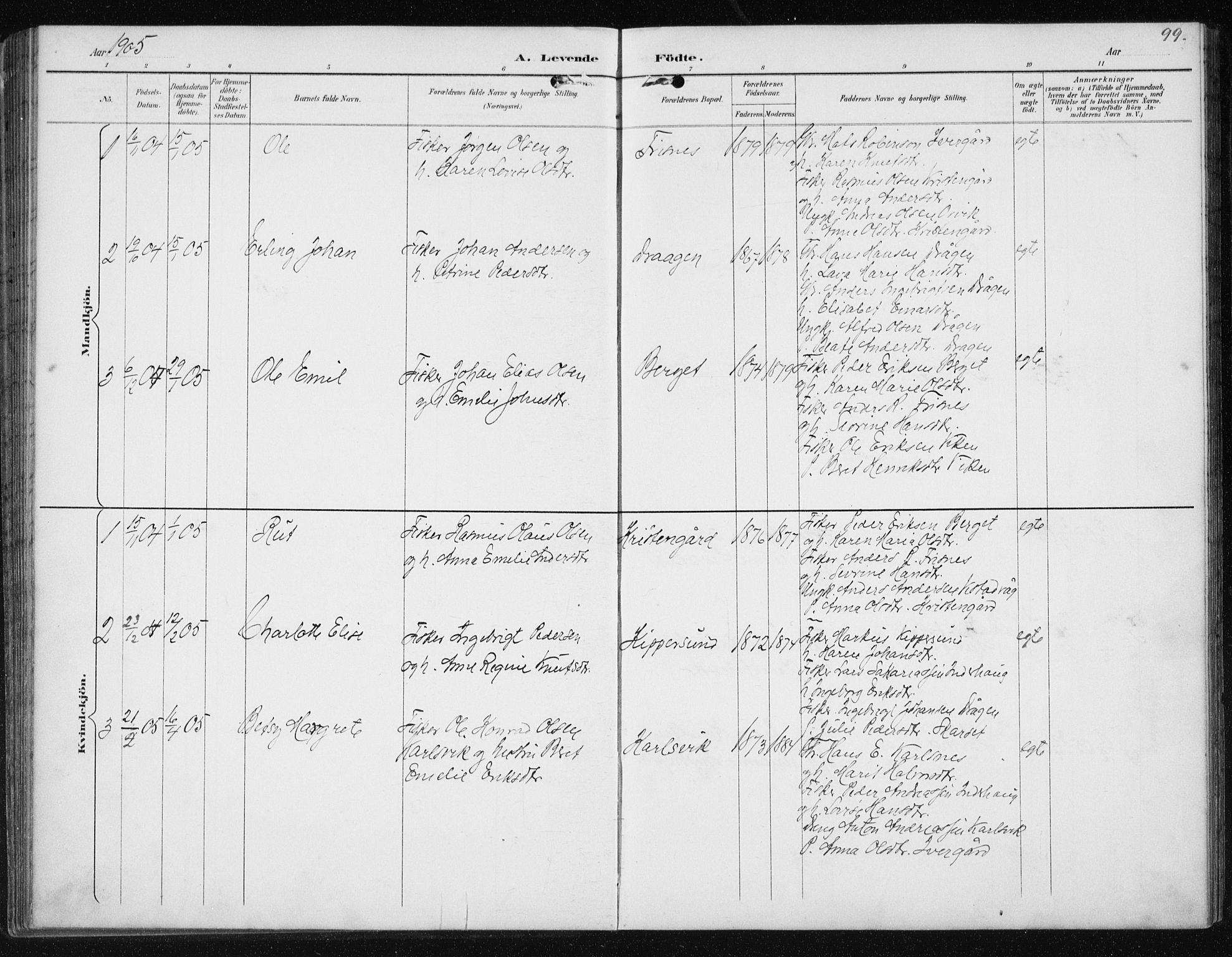 Ministerialprotokoller, klokkerbøker og fødselsregistre - Møre og Romsdal, AV/SAT-A-1454/566/L0773: Parish register (copy) no. 566C02, 1892-1909, p. 99