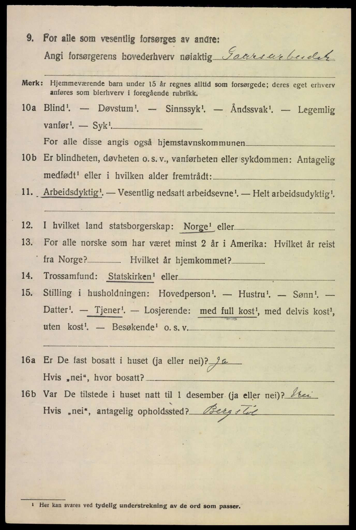 SAK, 1920 census for Hægebostad, 1920, p. 878