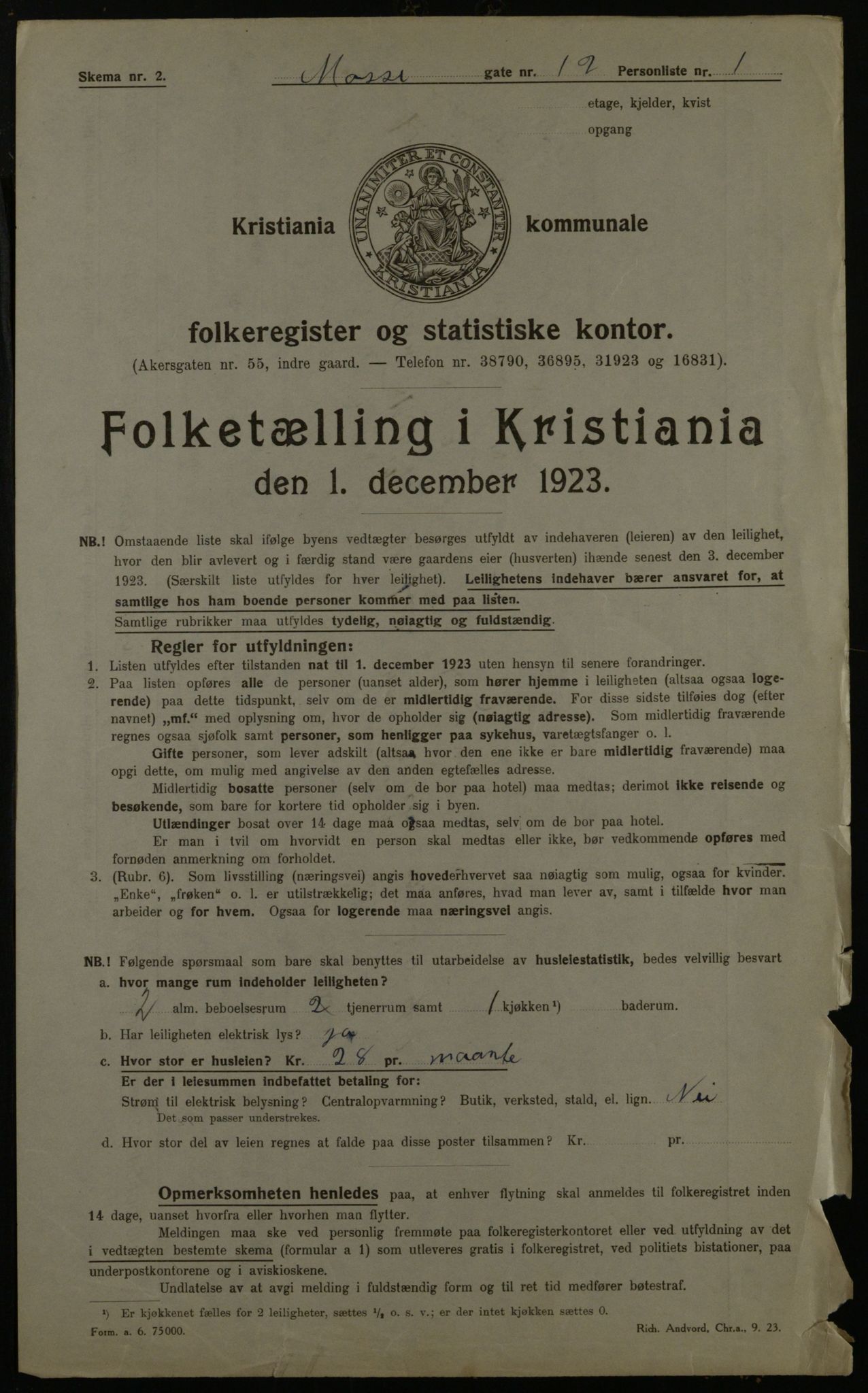 OBA, Municipal Census 1923 for Kristiania, 1923, p. 72849