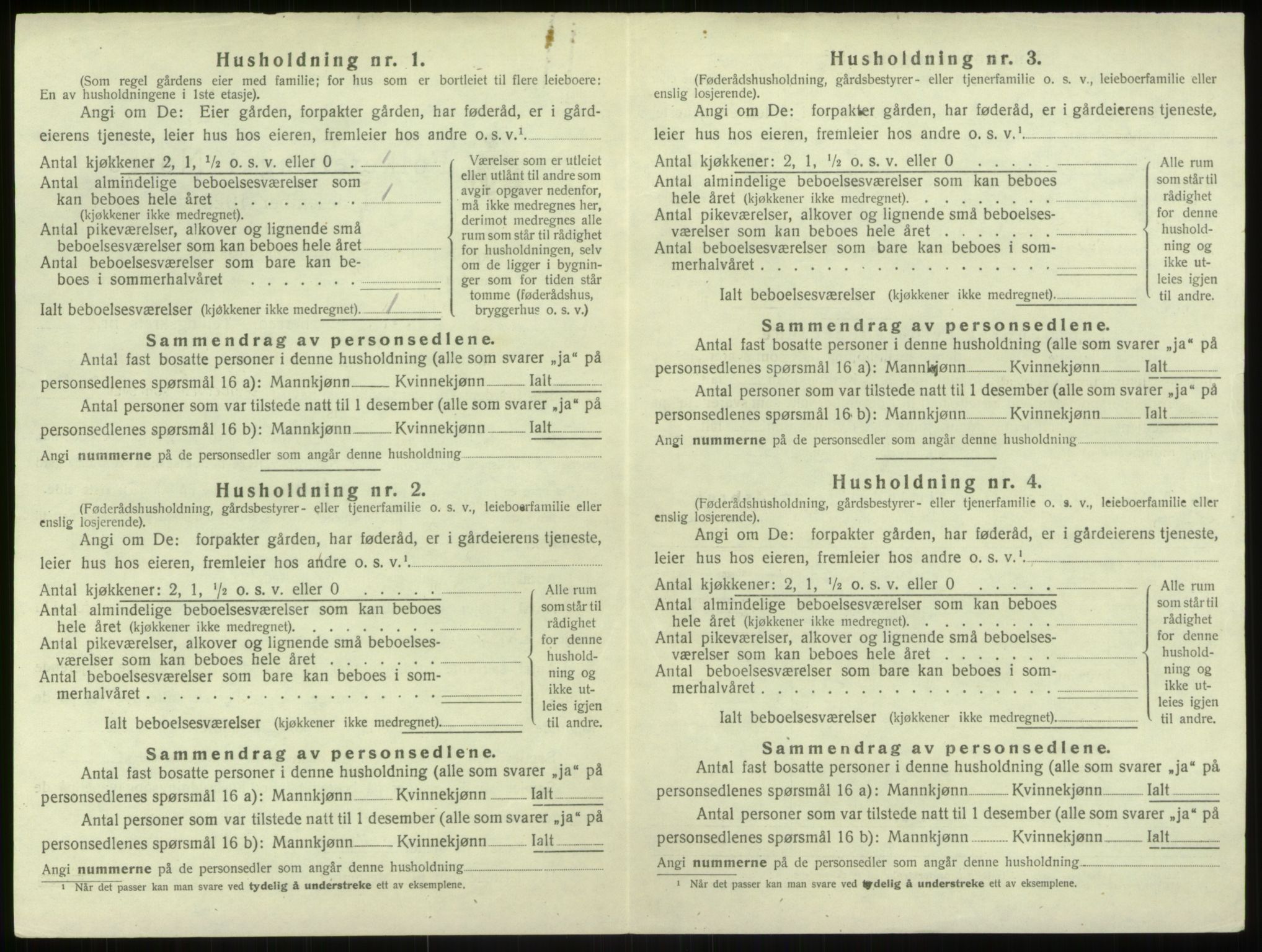 SAB, 1920 census for Haus, 1920, p. 1421