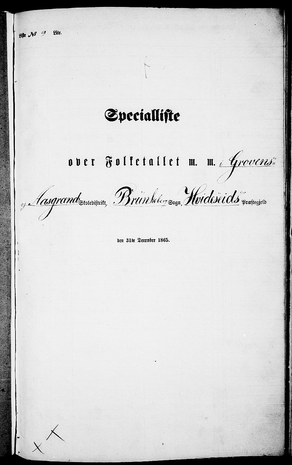 RA, 1865 census for Kviteseid, 1865, p. 116
