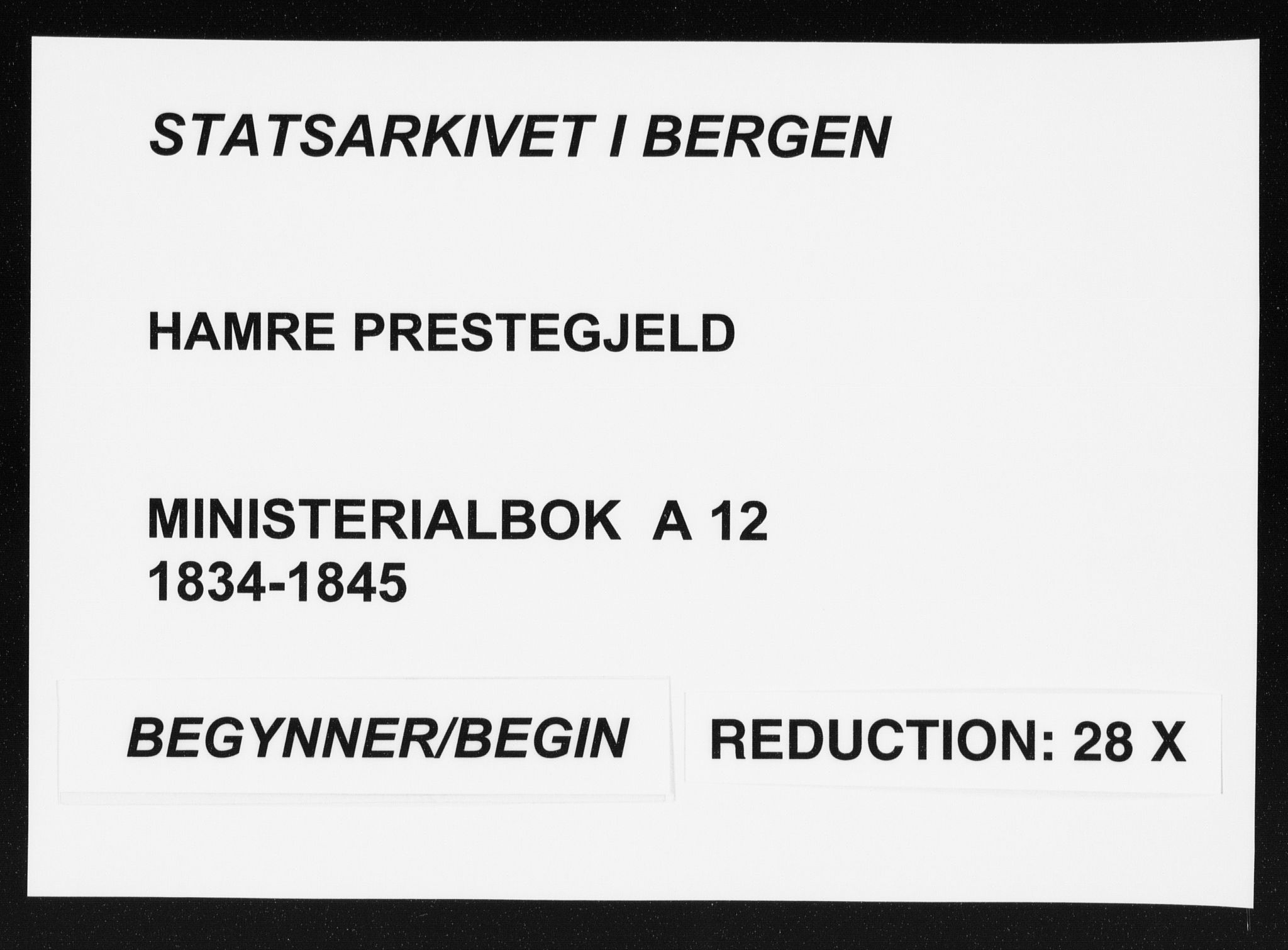 Hamre sokneprestembete, AV/SAB-A-75501/H/Ha/Haa/Haaa/L0012: Parish register (official) no. A 12, 1834-1845