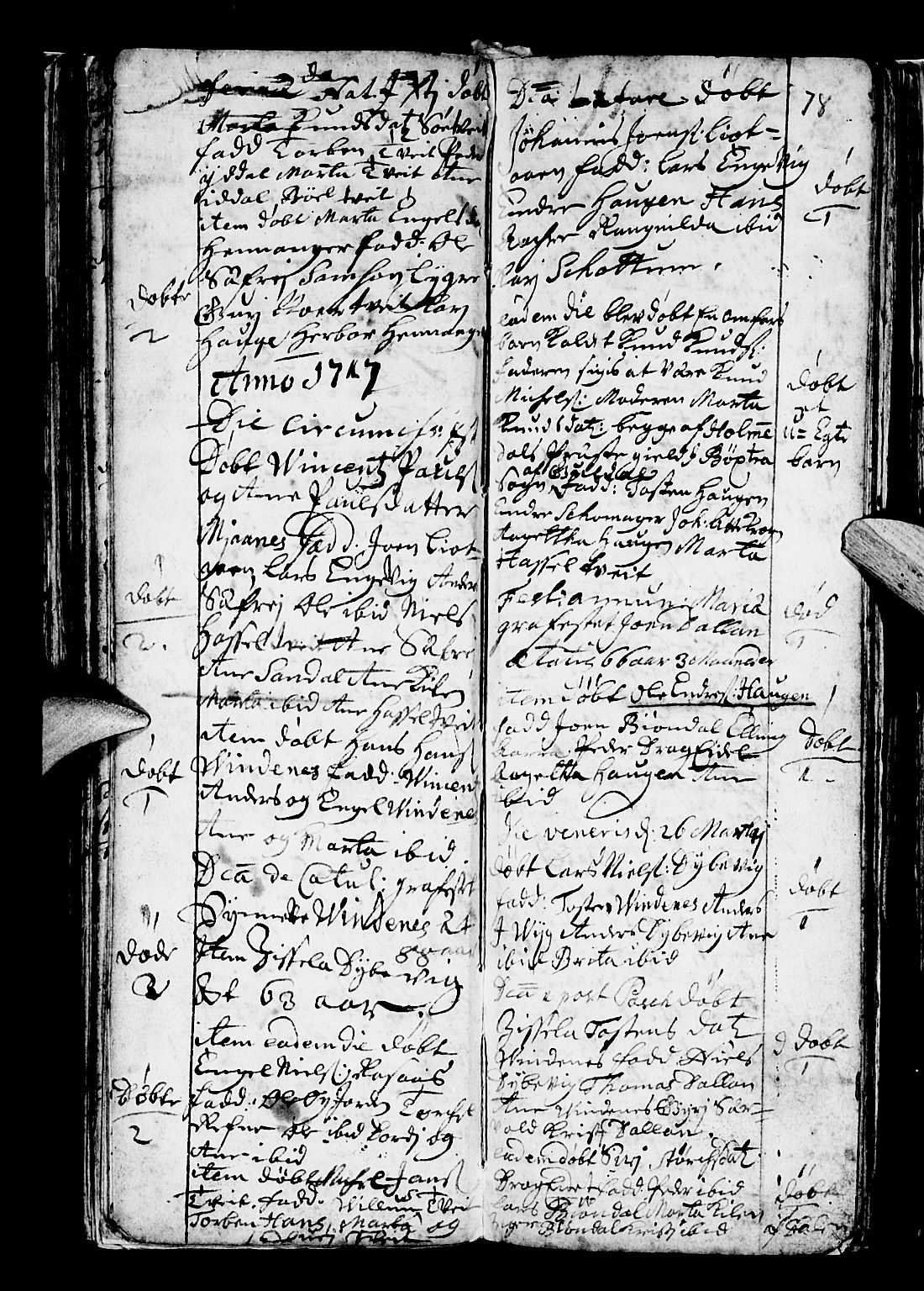 Os sokneprestembete, AV/SAB-A-99929: Parish register (official) no. A 5, 1669-1760, p. 78