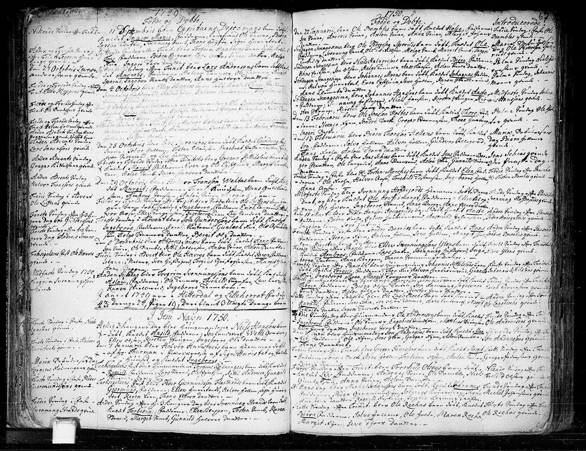 Heddal kirkebøker, SAKO/A-268/F/Fa/L0003: Parish register (official) no. I 3, 1723-1783, p. 67