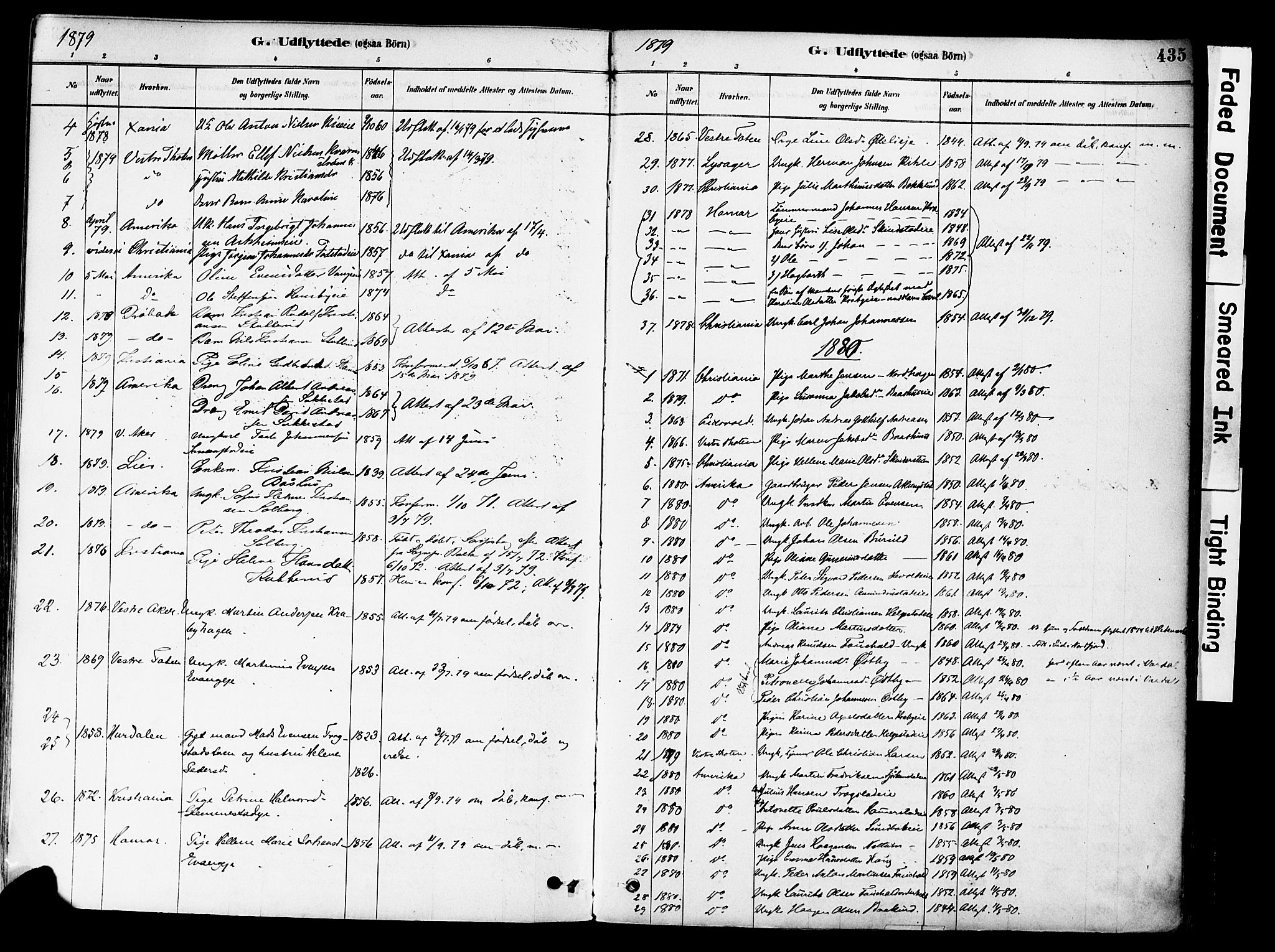 Østre Toten prestekontor, SAH/PREST-104/H/Ha/Haa/L0006: Parish register (official) no. 6 /1, 1878-1896, p. 435