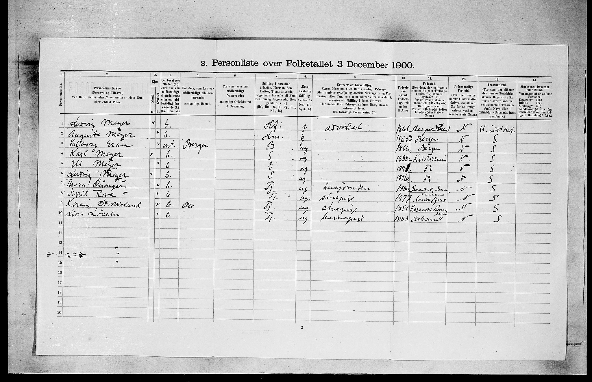SAO, 1900 census for Kristiania, 1900, p. 9728