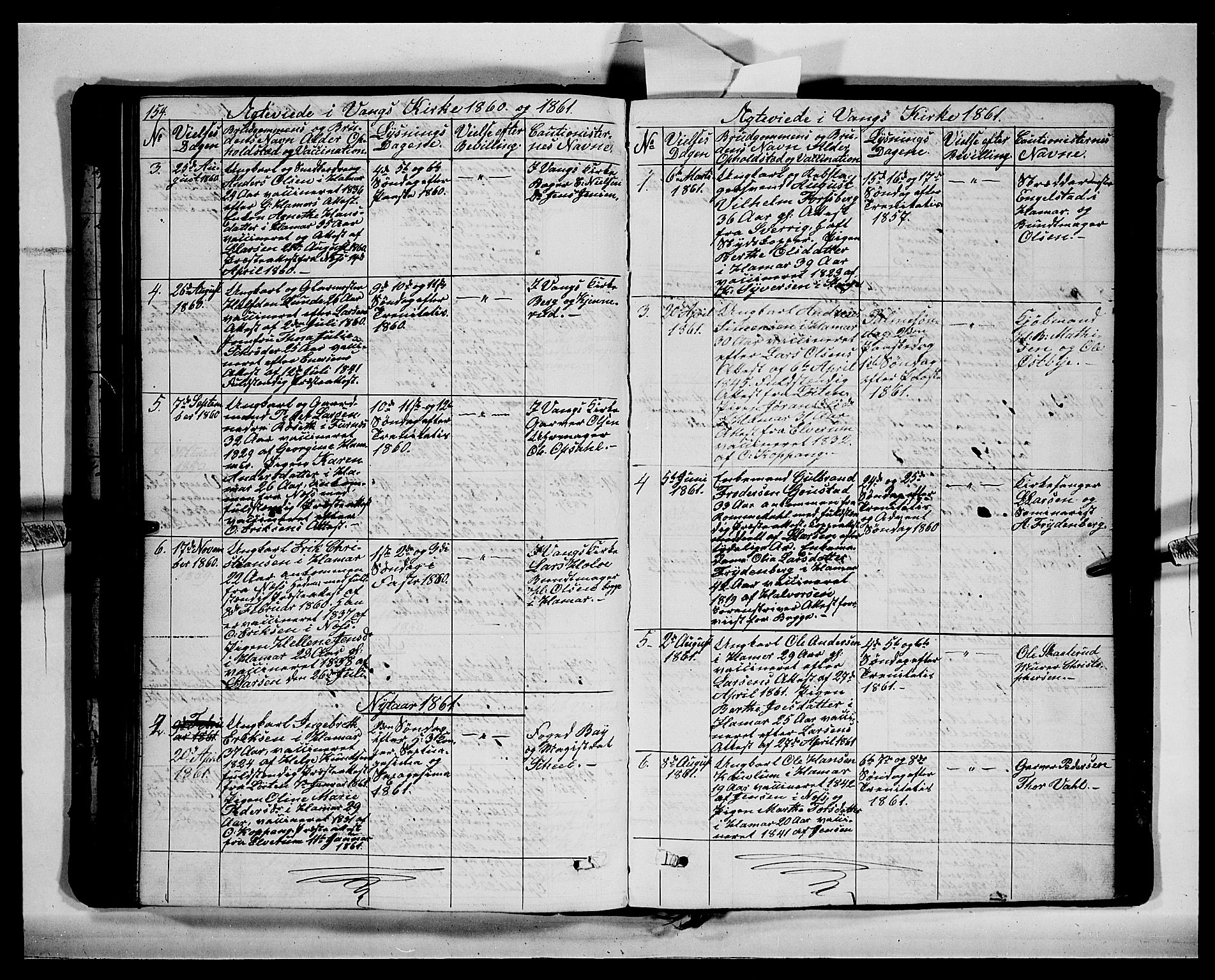 Vang prestekontor, Hedmark, SAH/PREST-008/H/Ha/Hab/L0011: Parish register (copy) no. 11, 1855-1878, p. 154