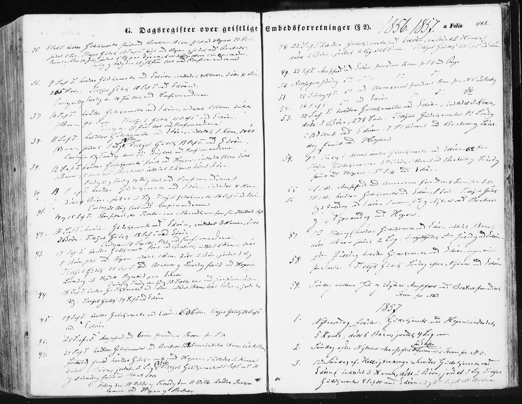 Ministerialprotokoller, klokkerbøker og fødselsregistre - Møre og Romsdal, AV/SAT-A-1454/581/L0937: Parish register (official) no. 581A05, 1853-1872, p. 442