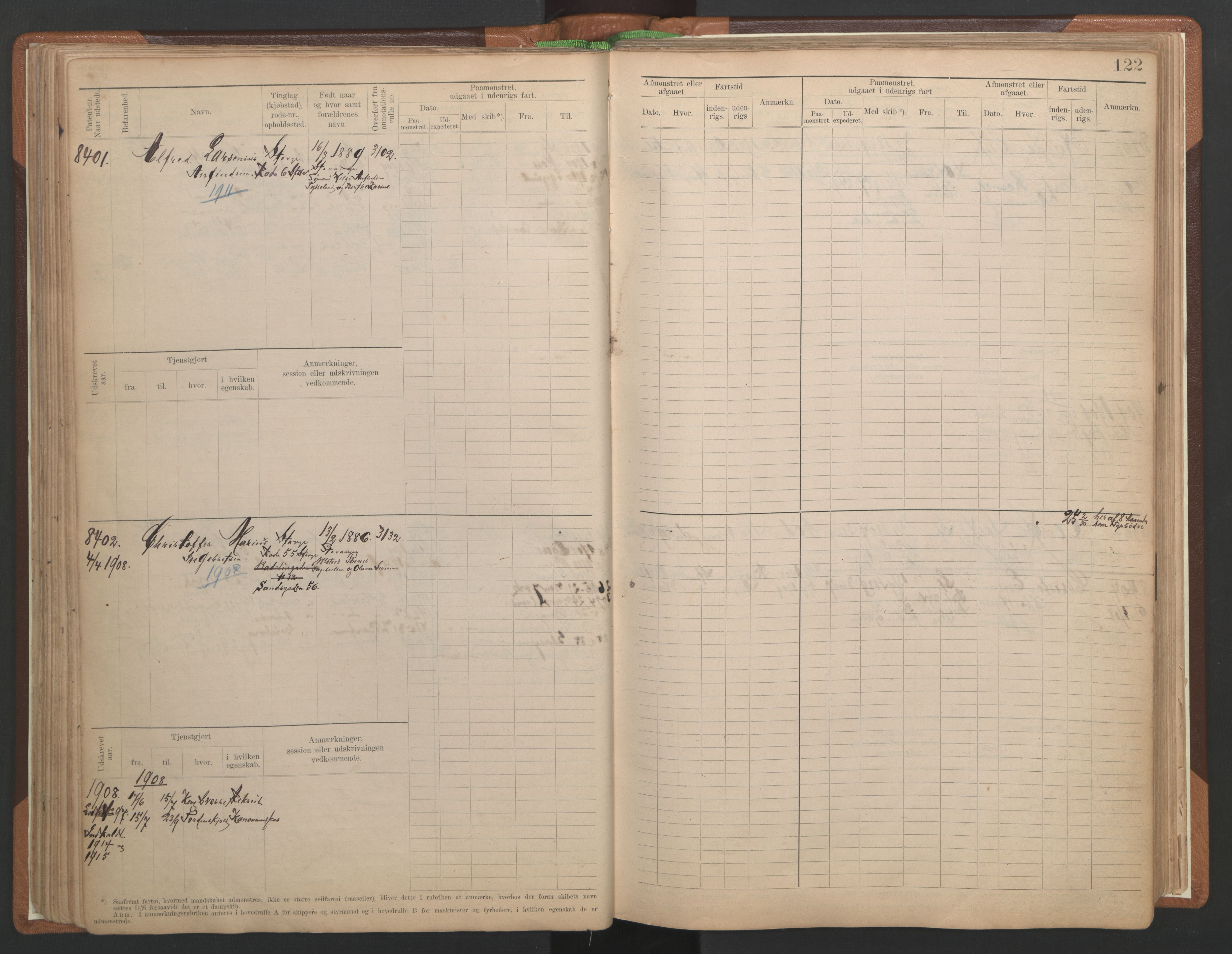 Stavanger sjømannskontor, AV/SAST-A-102006/F/Fb/Fbb/L0026: Sjøfartshovedrulle (defekt), 1904, p. 126