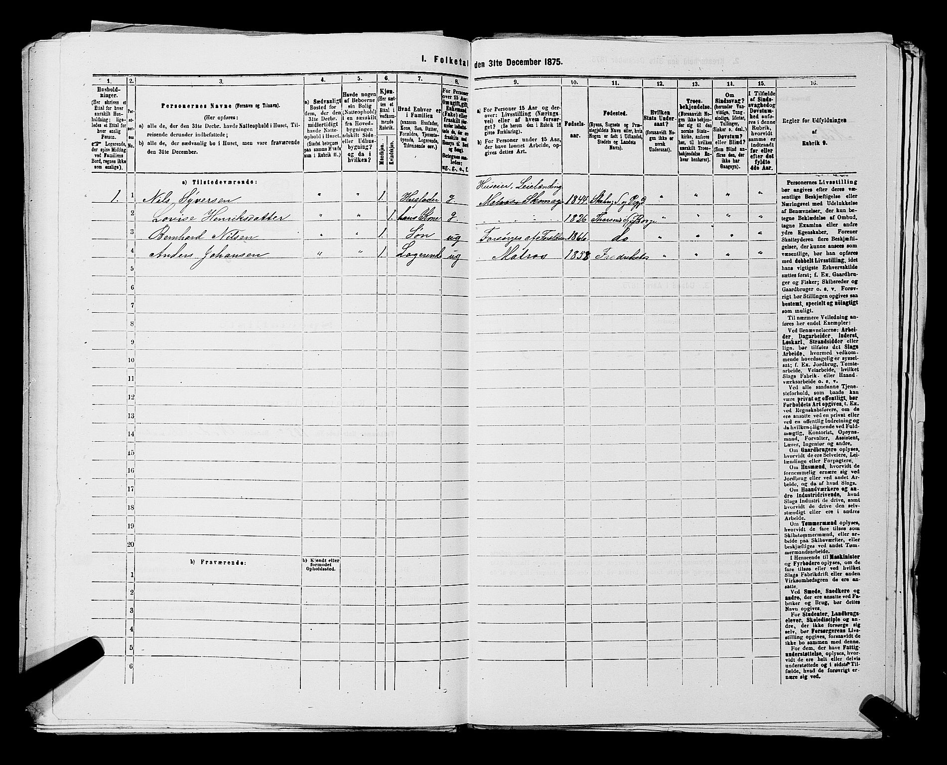 RA, 1875 census for 0113P Borge, 1875, p. 1172