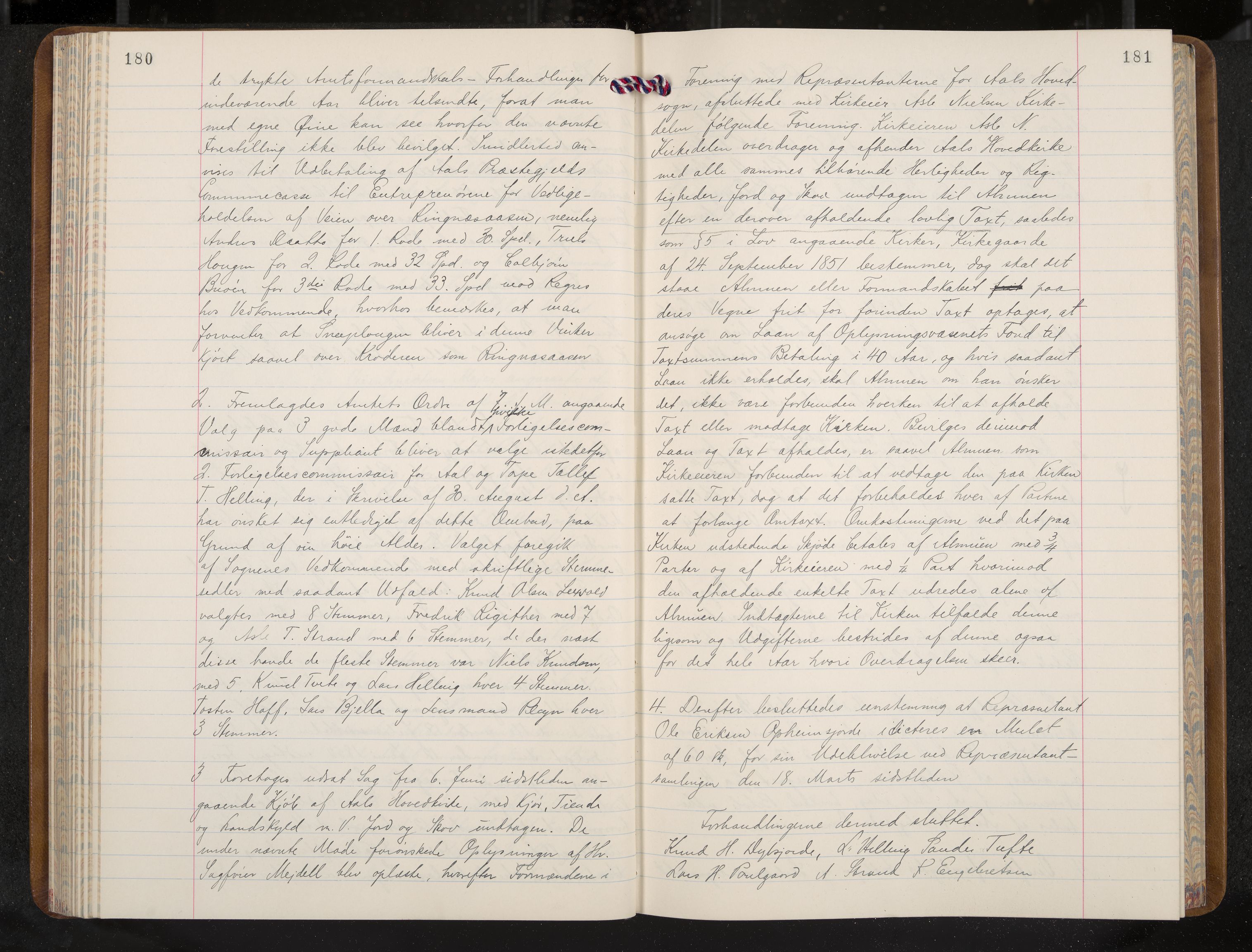 Ål formannskap og sentraladministrasjon, IKAK/0619021/A/Aa/L0002: Utskrift av møtebok, 1846-1857, p. 180-181