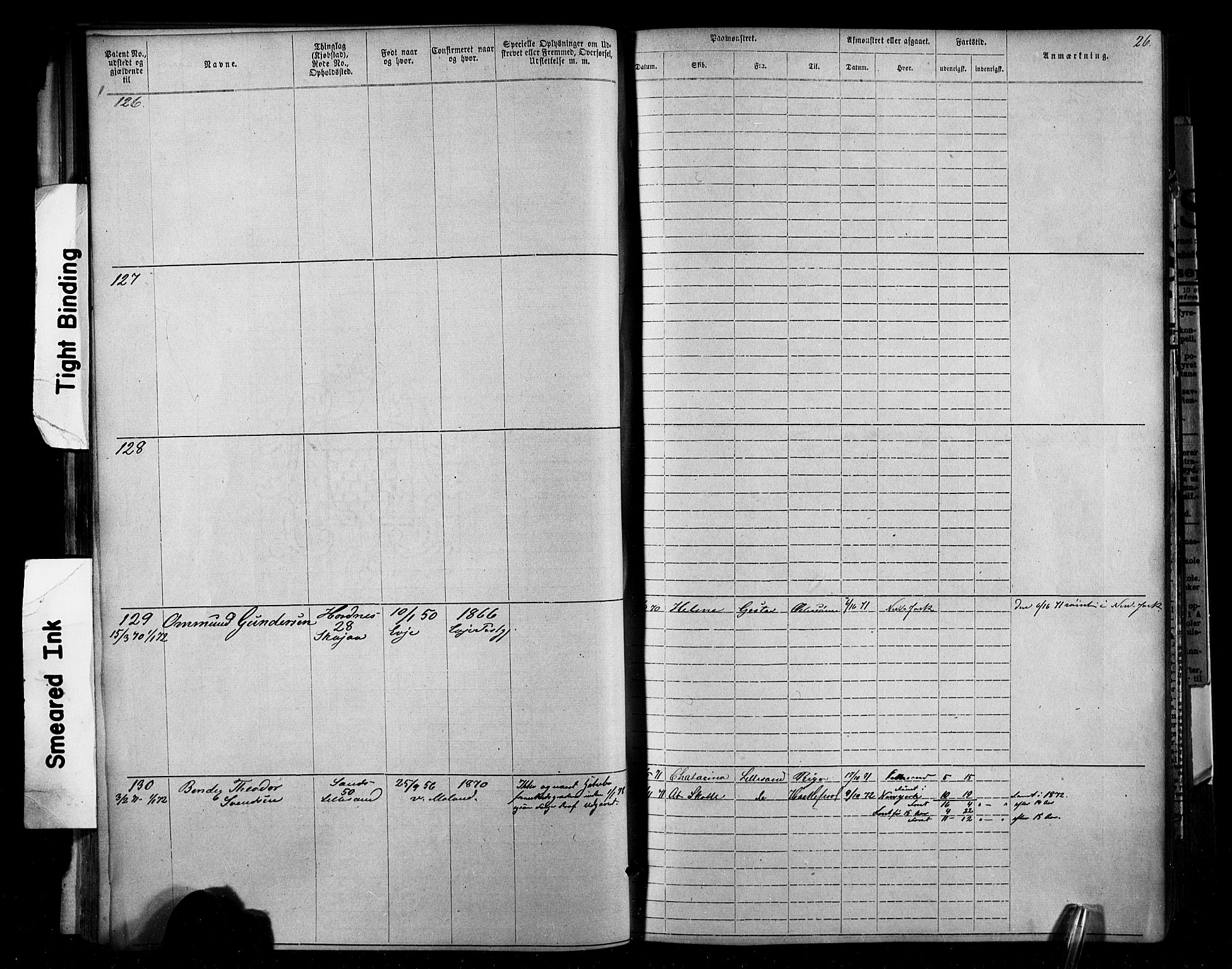 Lillesand mønstringskrets, SAK/2031-0014/F/Fa/L0002: Annotasjonsrulle nr 1-1910 med register, W-8, 1868-1891, p. 43