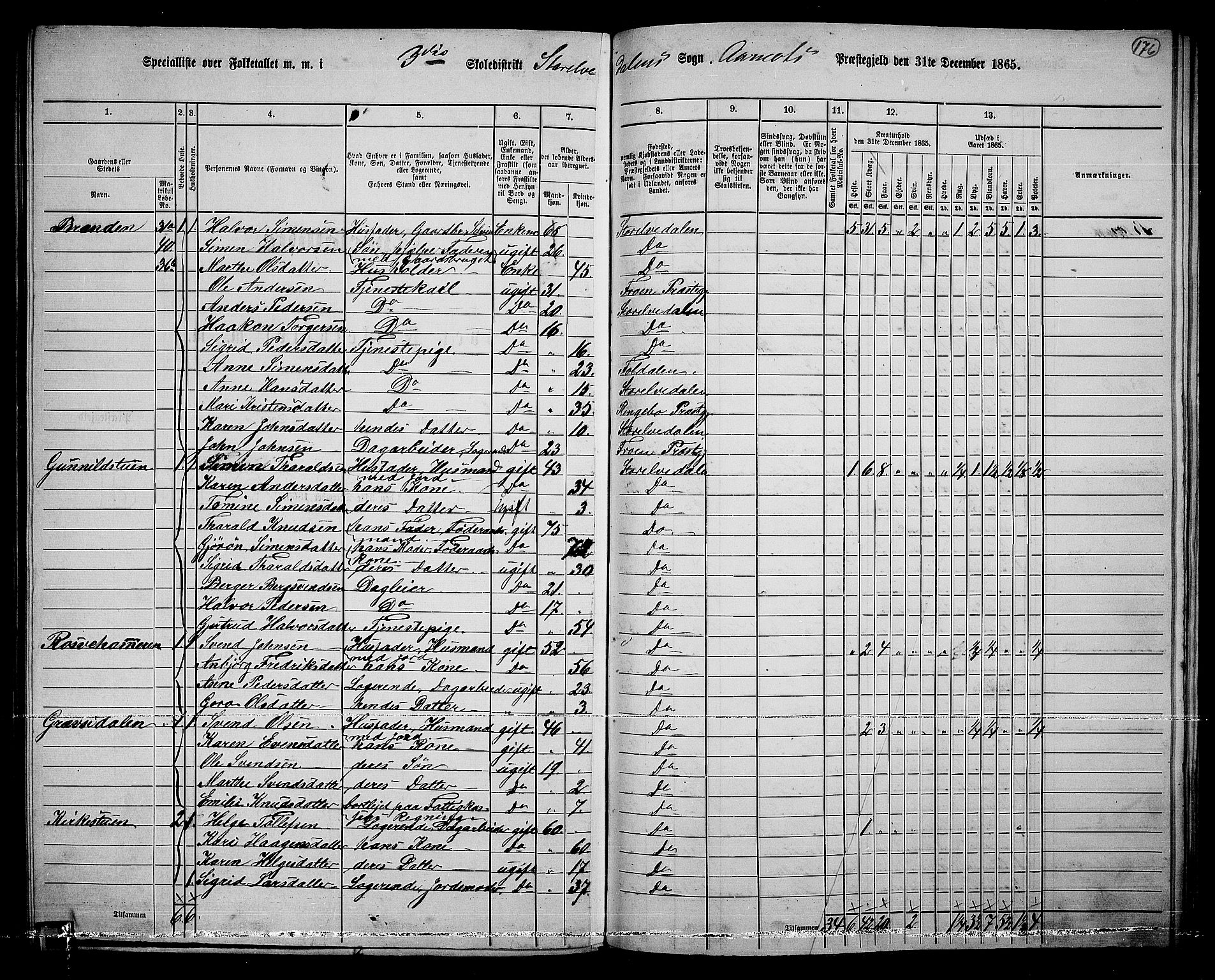 RA, 1865 census for Åmot, 1865, p. 152