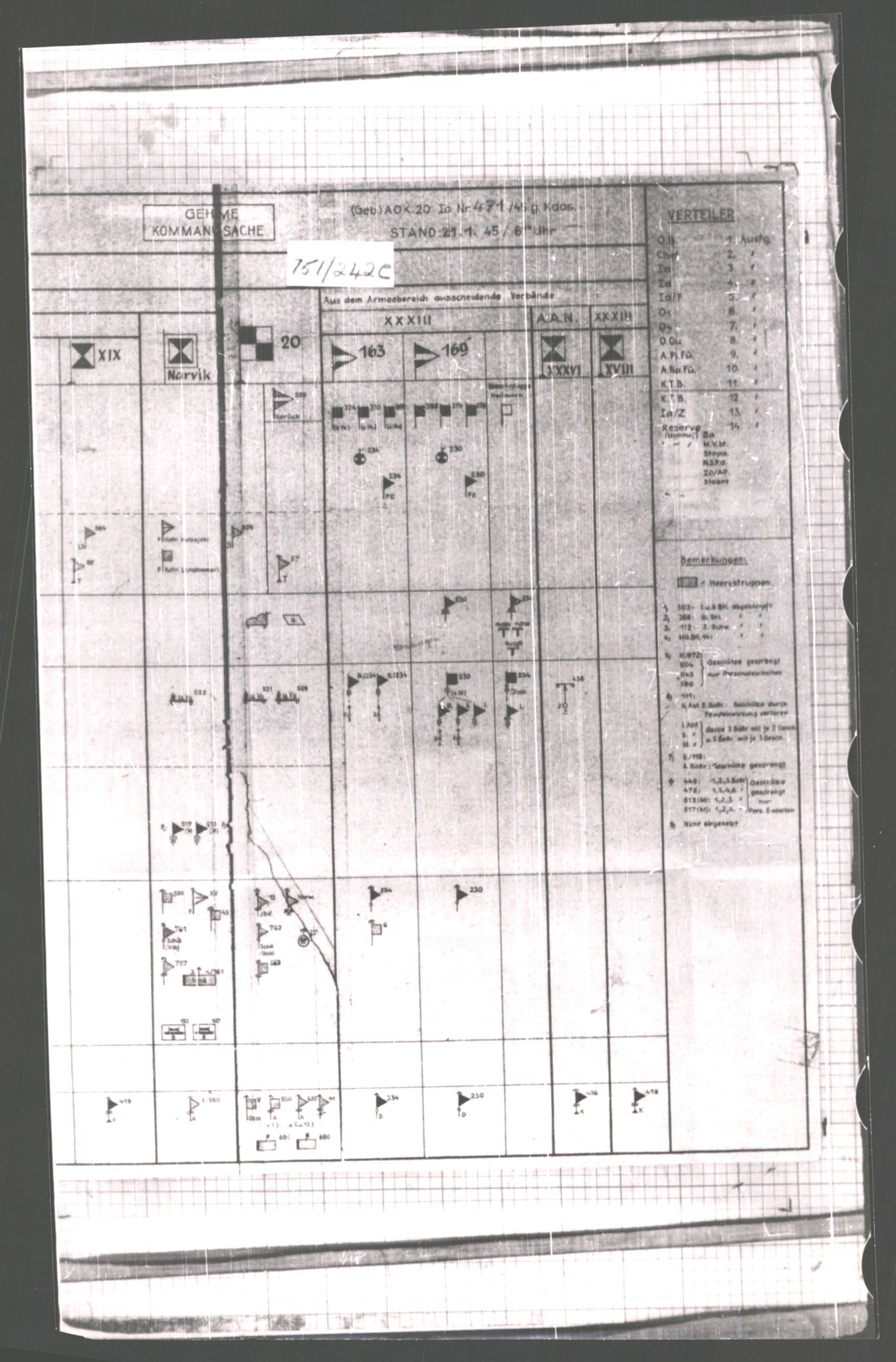 Forsvarets Overkommando. 2 kontor. Arkiv 11.4. Spredte tyske arkivsaker, AV/RA-RAFA-7031/D/Dar/Dara/L0006: Krigsdagbøker for 20. Gebirgs-Armee-Oberkommando (AOK 20), 1945, p. 711