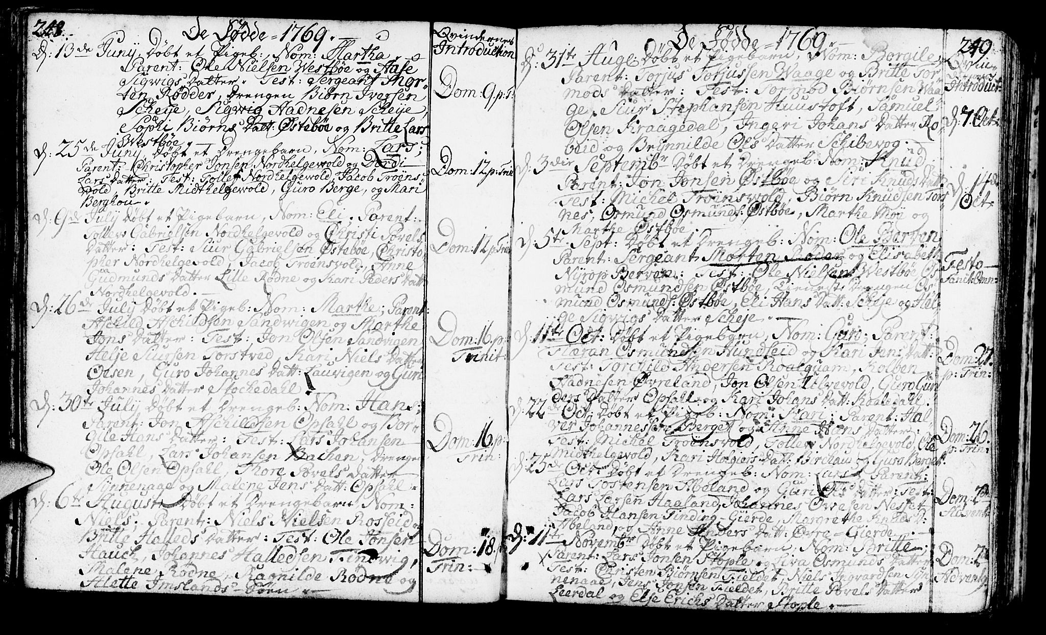 Vikedal sokneprestkontor, AV/SAST-A-101840/01/IV: Parish register (official) no. A 1, 1737-1778, p. 248-249