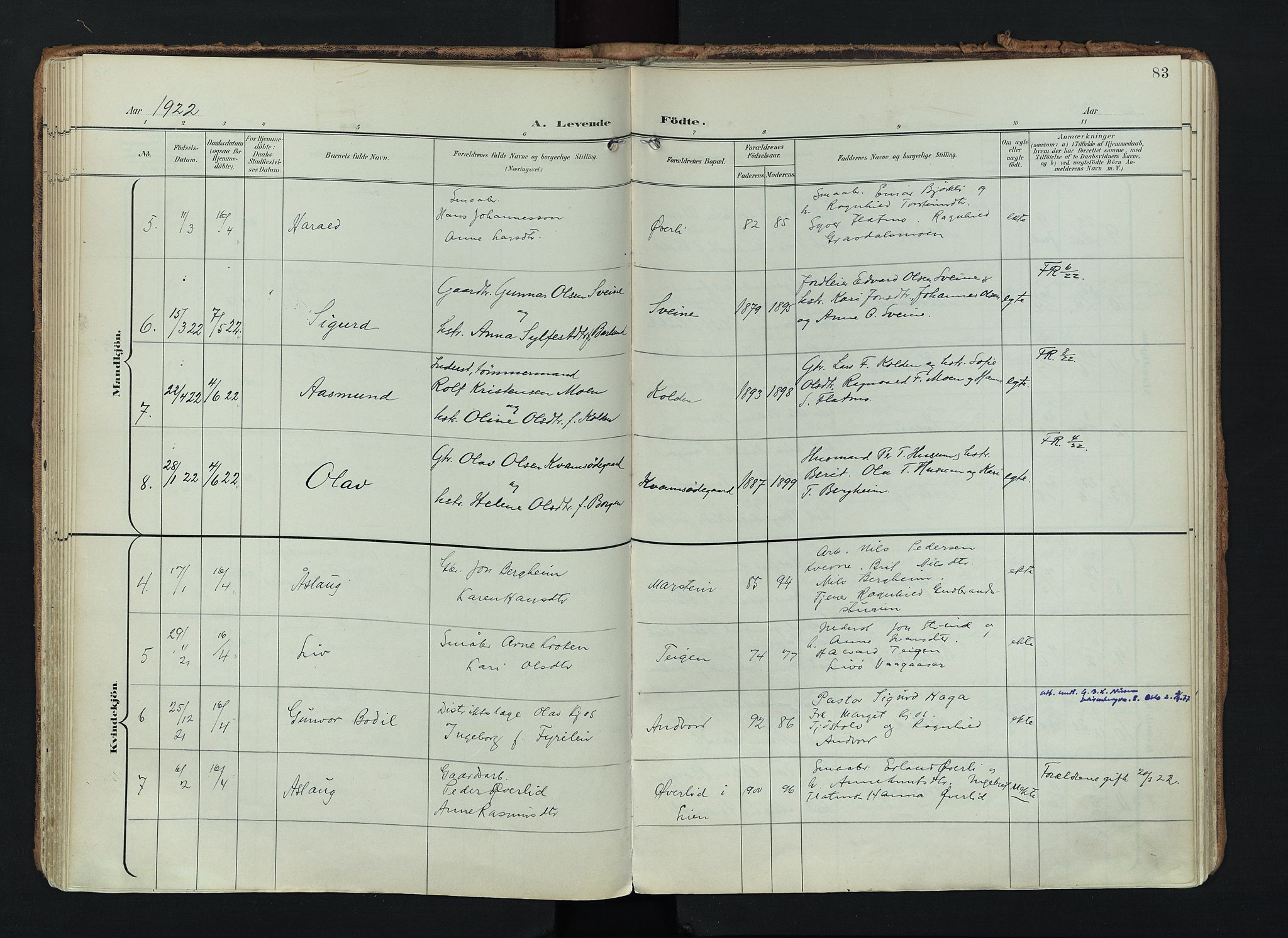 Lom prestekontor, SAH/PREST-070/K/L0010: Parish register (official) no. 10, 1899-1926, p. 83
