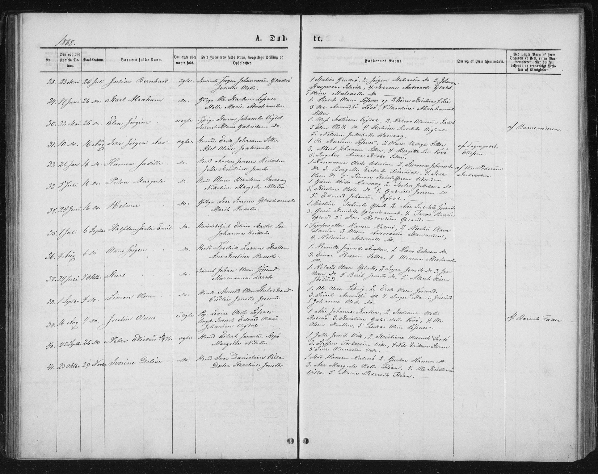 Ministerialprotokoller, klokkerbøker og fødselsregistre - Nord-Trøndelag, AV/SAT-A-1458/771/L0595: Parish register (official) no. 771A02, 1840-1869