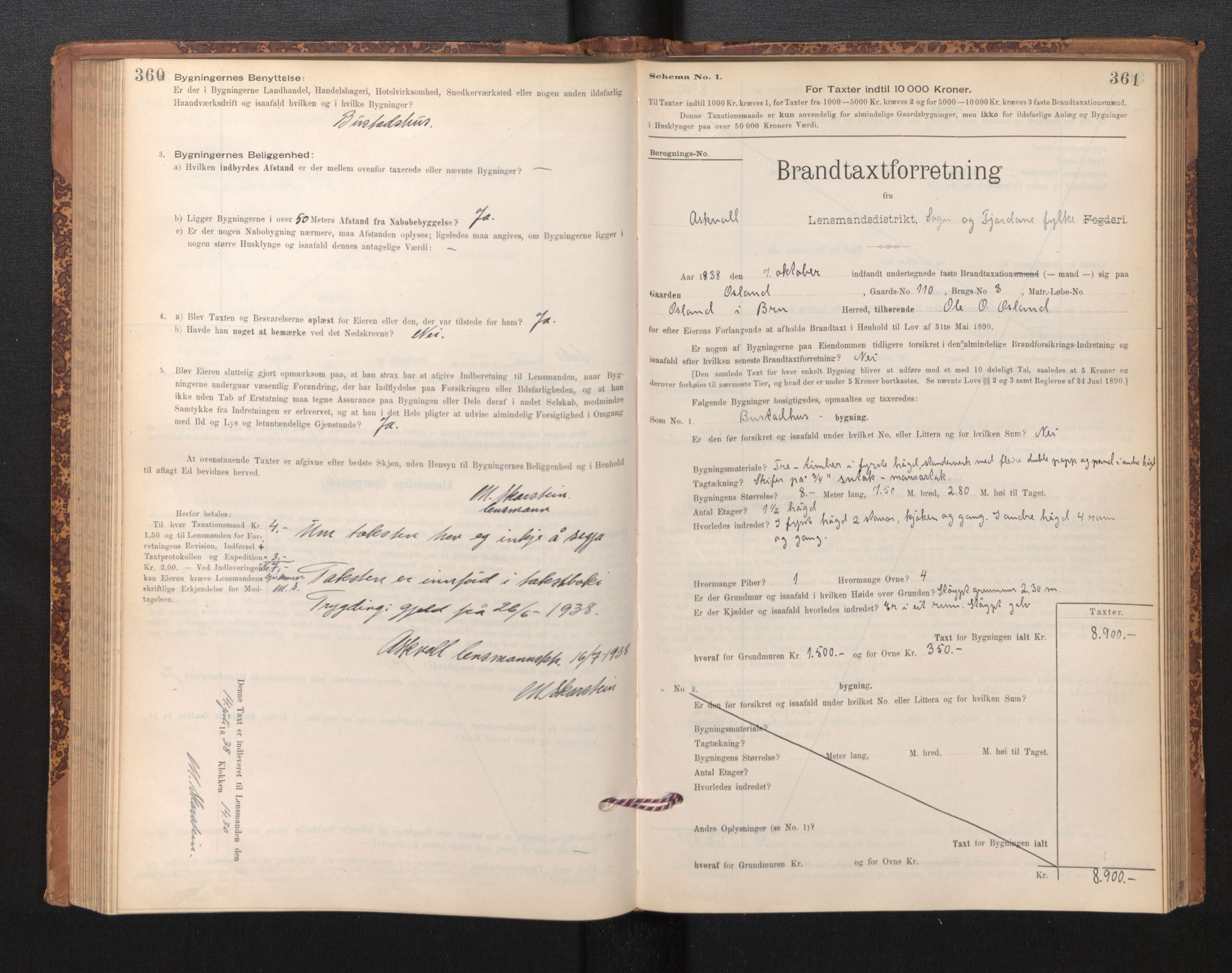 Lensmannen i Askvoll, AV/SAB-A-26301/0012/L0004: Branntakstprotokoll, skjematakst og liste over branntakstmenn, 1895-1932, p. 360-361