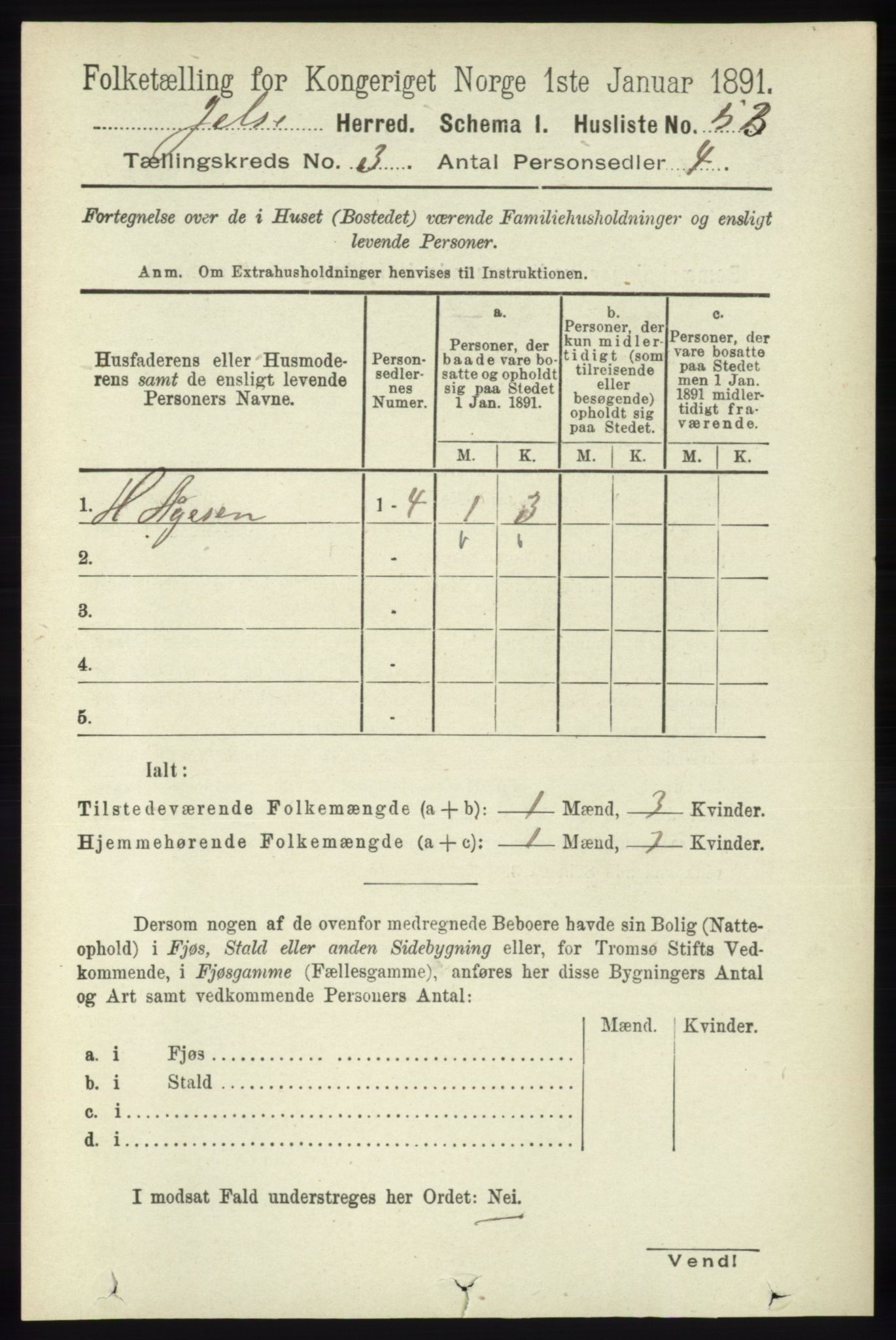 RA, 1891 census for 1138 Jelsa, 1891, p. 370