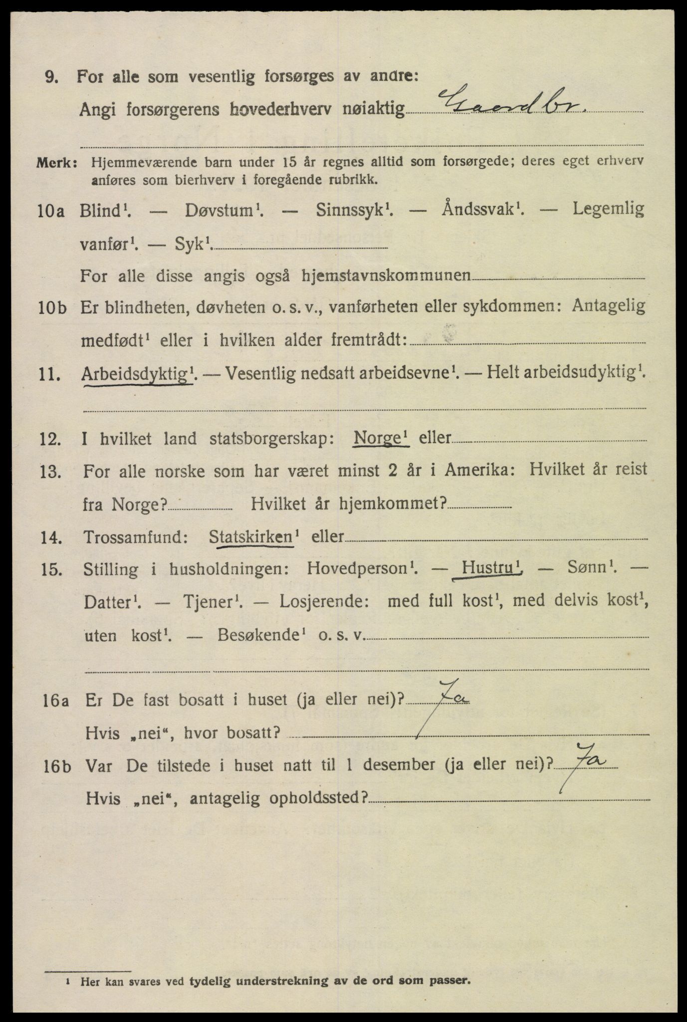 SAK, 1920 census for Holum, 1920, p. 3104