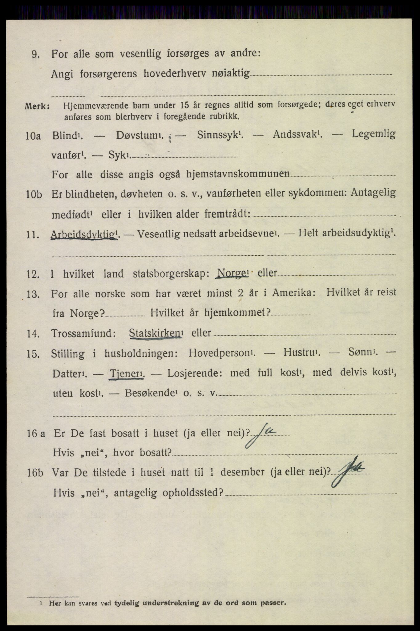 SAH, 1920 census for Sollia, 1920, p. 218