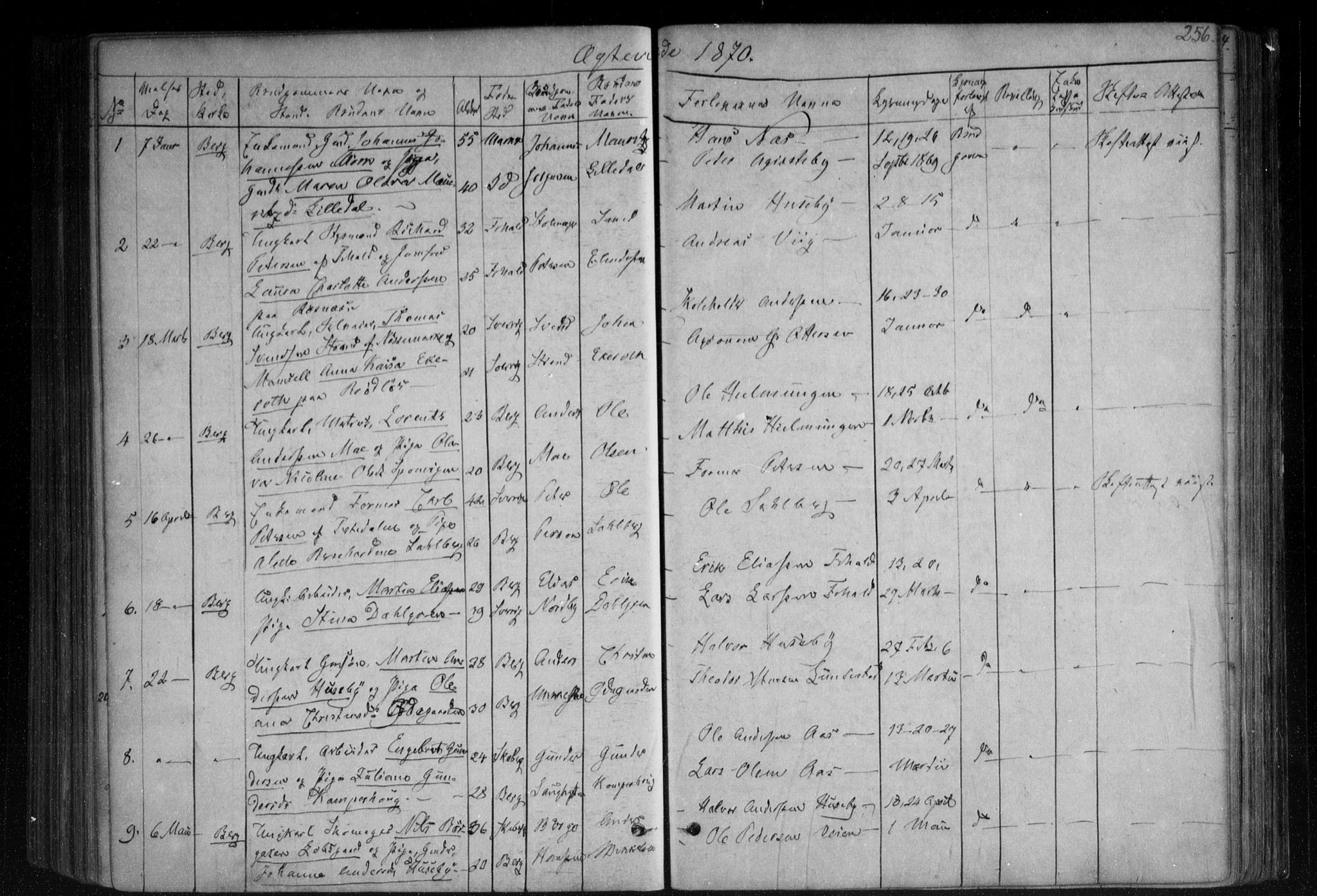 Berg prestekontor Kirkebøker, SAO/A-10902/F/Fa/L0005: Parish register (official) no. I 5, 1861-1877, p. 256