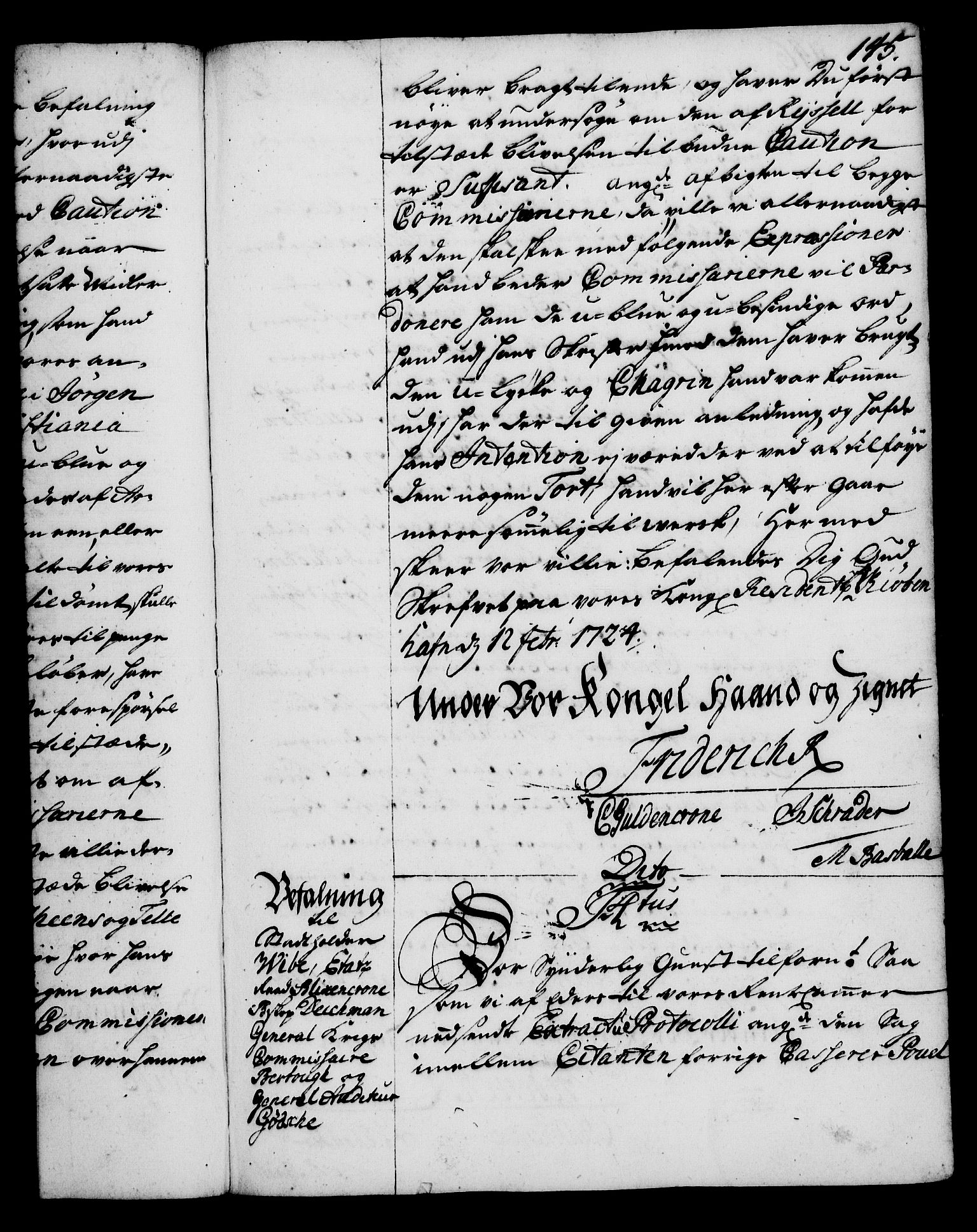 Rentekammeret, Kammerkanselliet, RA/EA-3111/G/Gg/Gga/L0002: Norsk ekspedisjonsprotokoll med register (merket RK 53.2), 1723-1727, p. 145