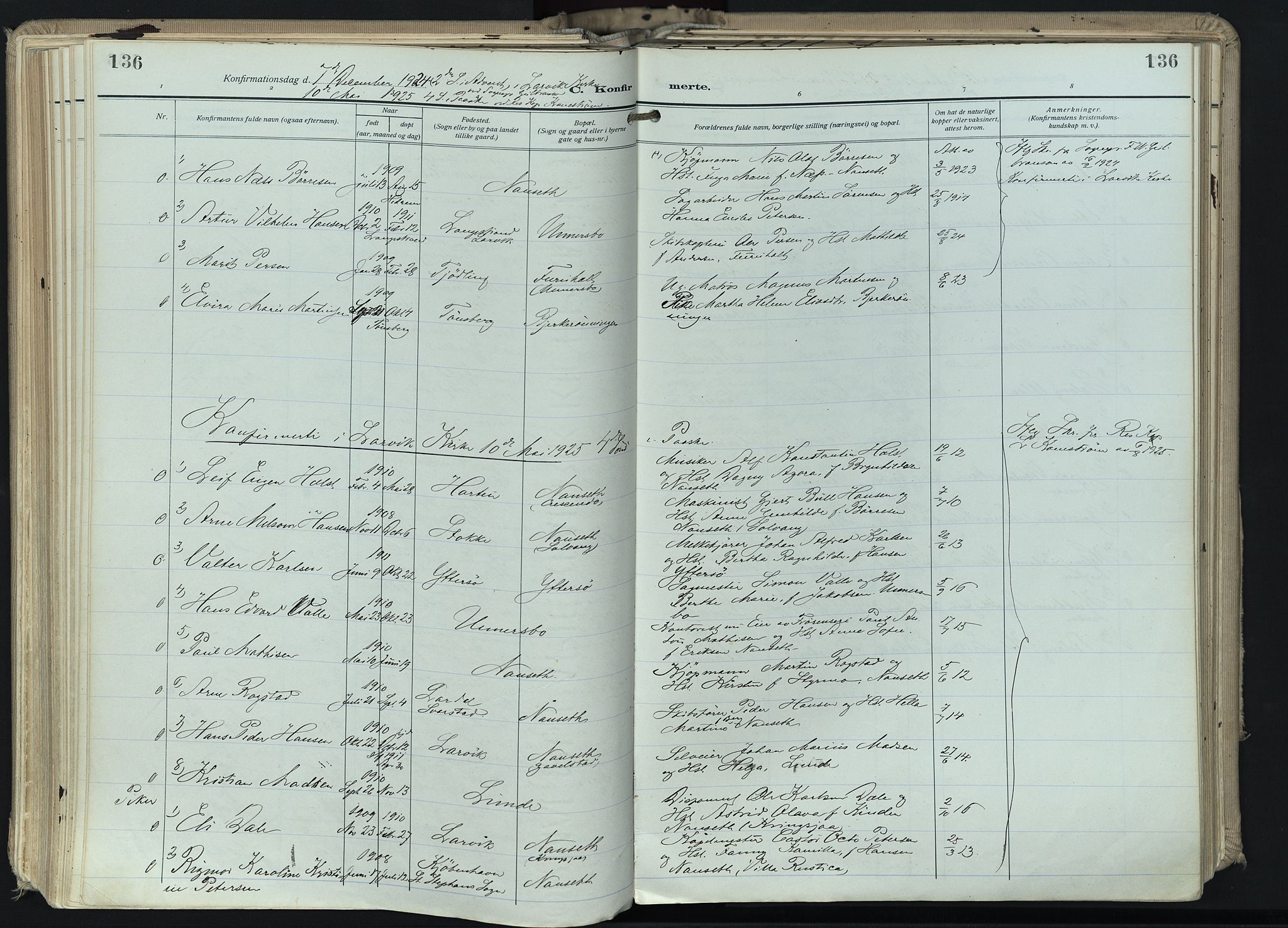 Hedrum kirkebøker, AV/SAKO-A-344/F/Fa/L0011: Parish register (official) no. I 11, 1919-1933, p. 136