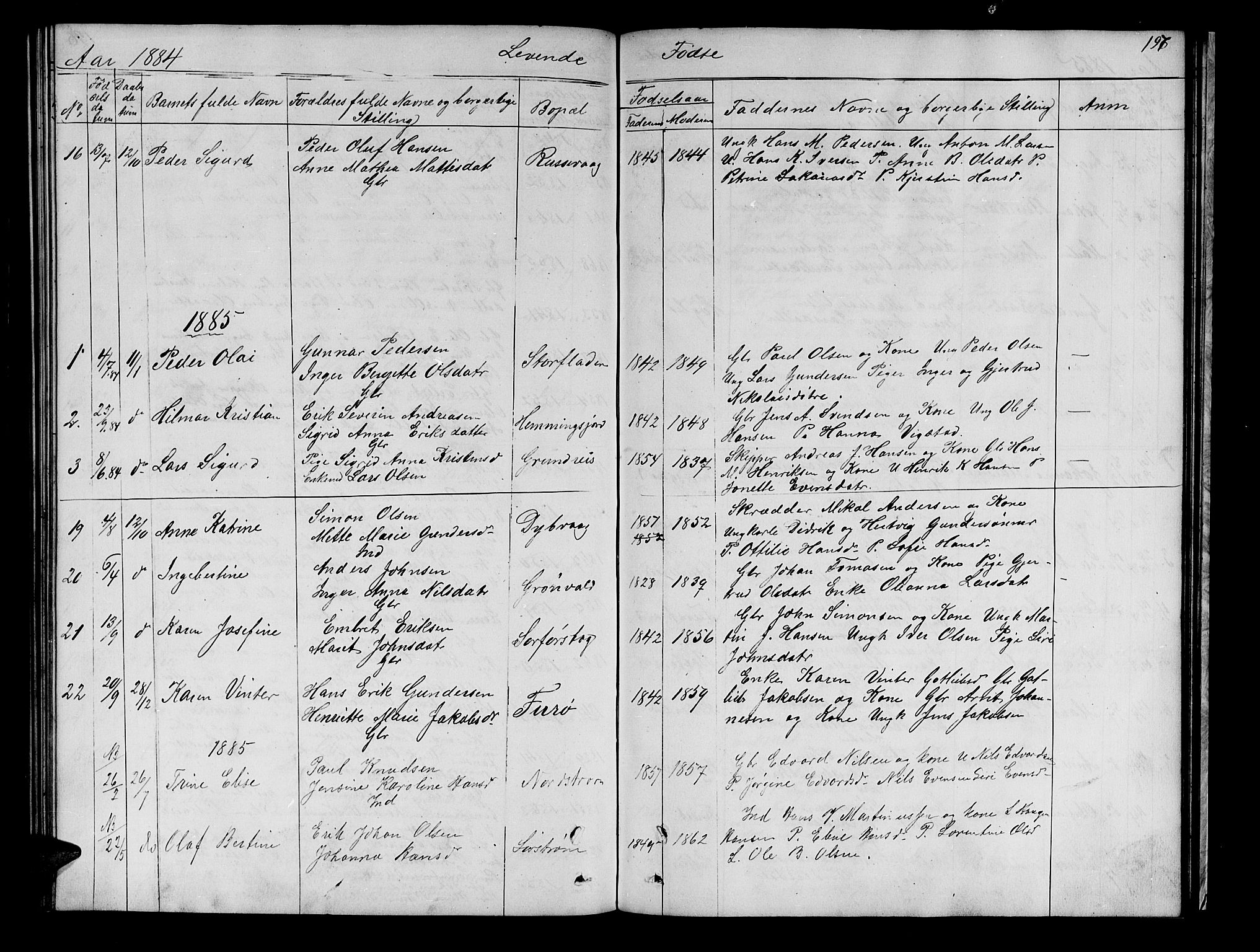 Tranøy sokneprestkontor, SATØ/S-1313/I/Ia/Iab/L0021klokker: Parish register (copy) no. 21, 1861-1886, p. 197